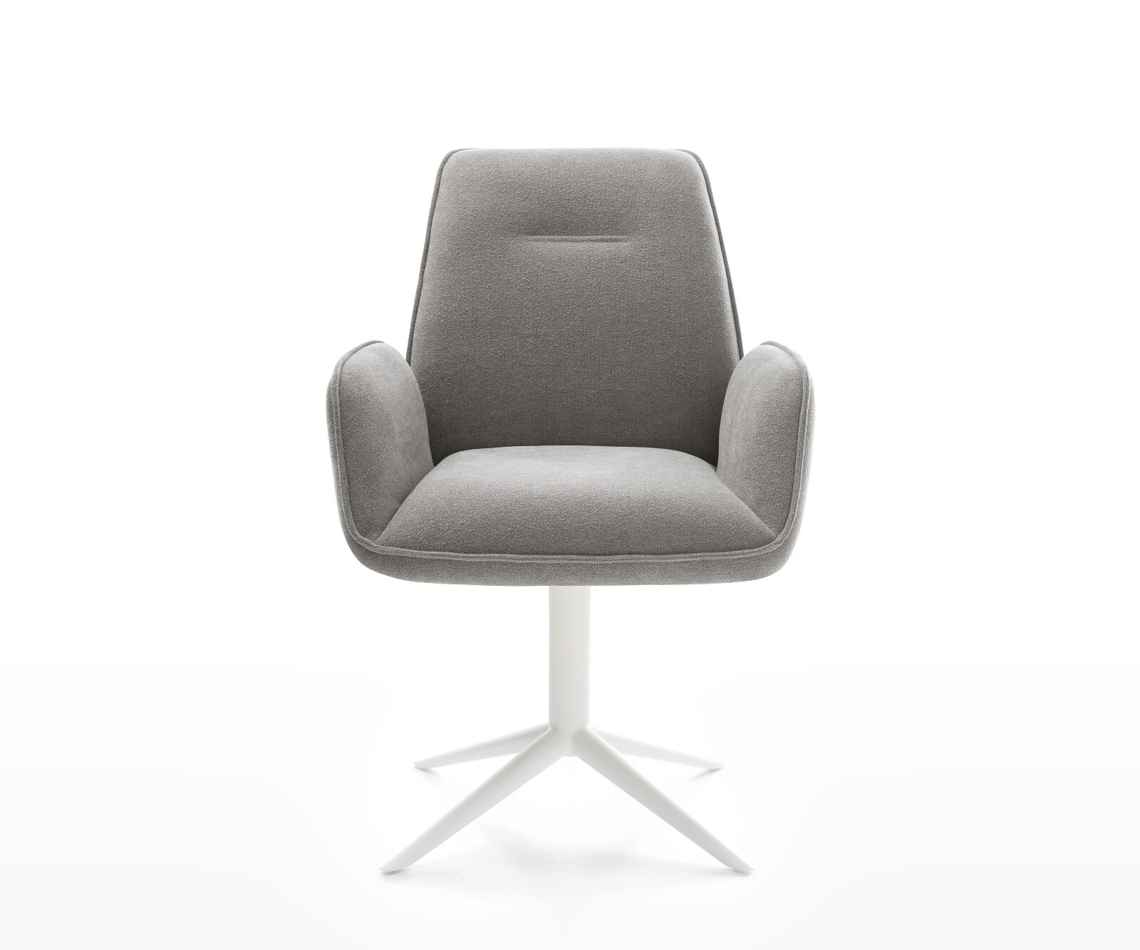Chaise-pivotante Zoa-Flex tissu structuré doux gris pied de chaise 4 branches blanc pivotement sur 360° fonction bascule resorts ensachés 1