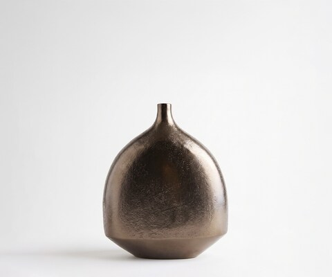 Vase Gutta l27 x P12 x H31 cm Aluminium Mokka Bronze Moulé
