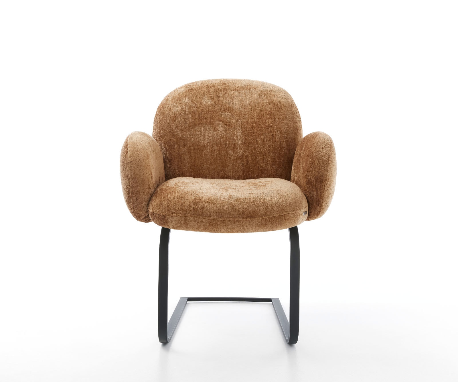 Cantilever Nube-Flex avec accoudoirs chenille rouille pied cantilever plat noir ressorts ensachés 1 Cantilever Nube-Flex avec accoudoirs chenille rouille pied cantilever plat noir ressorts ensachés 1