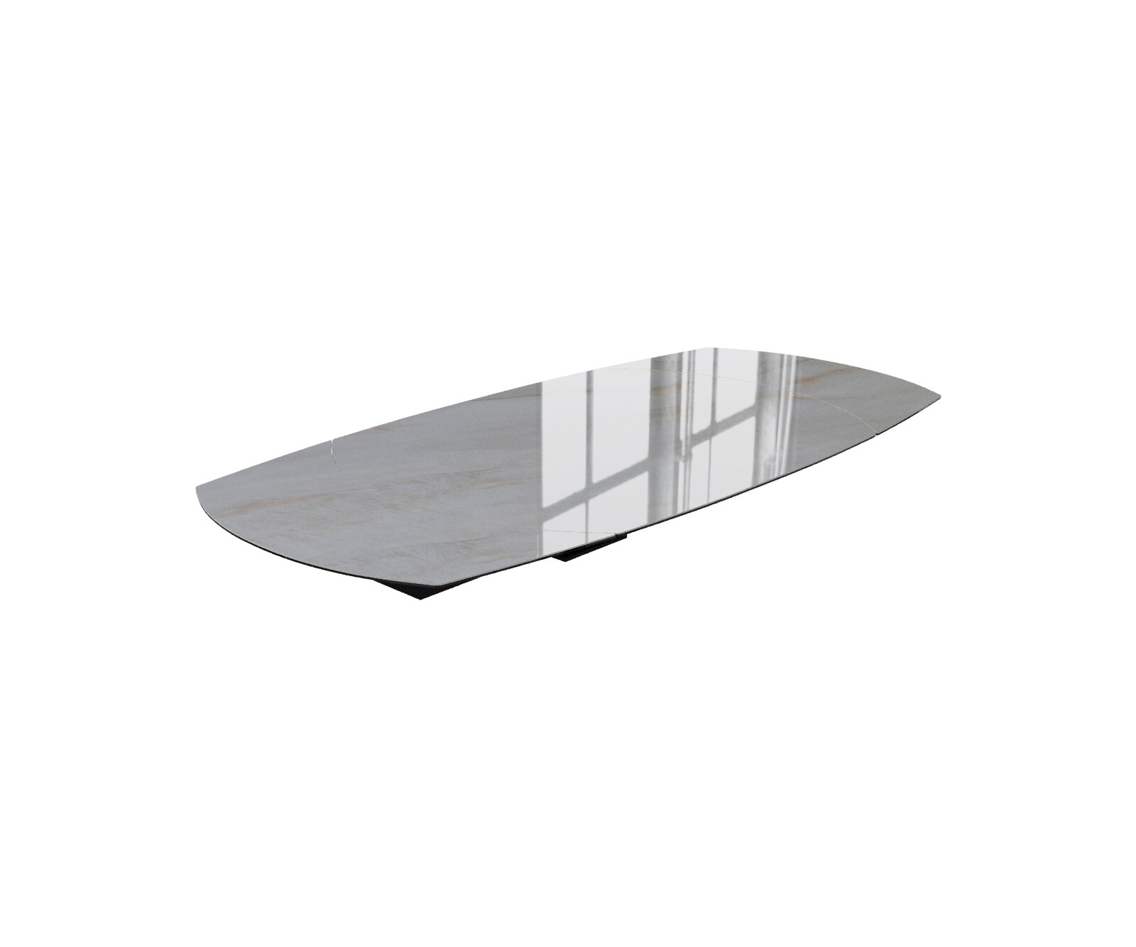 Plateau de table à manger Edge bateau 130-200x100 cm céramique Onyx Pearl extensible 1