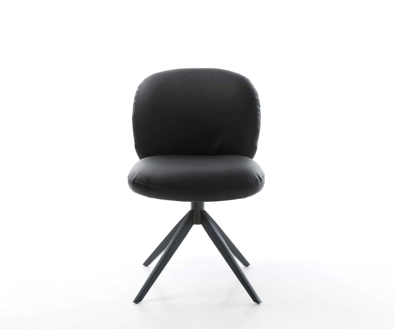 Chaise-pivotante Nube-Flex cuir de vache noir pied croisé large noir pivotement sur 360° fonction bascule ressorts ensachés 1