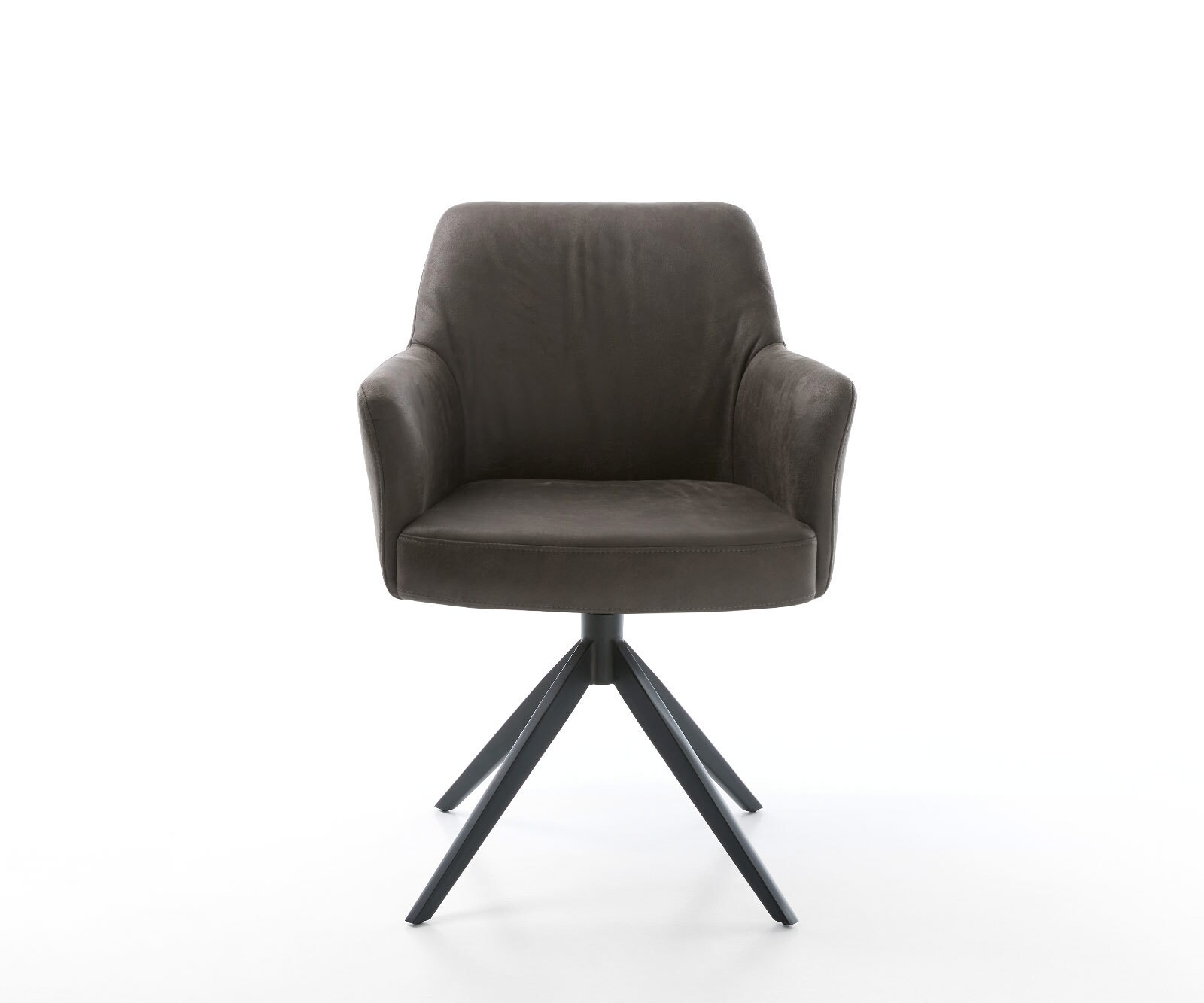 Chaise-pivotante Xana-Flex avec accoudoirs microvelours anthracite vintage pied croisé large noir pivotement sur 360° fonction bascule ressorts ensachés 1