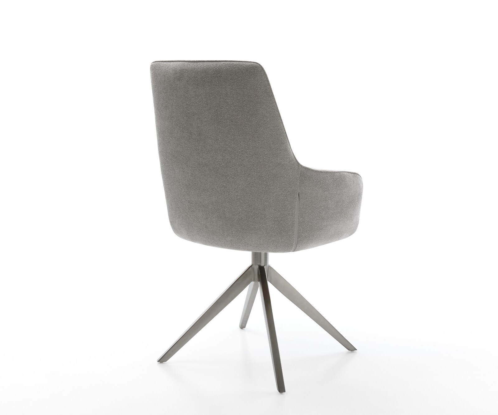 Chaise-pivotante Zelia-Flex avec accoudoirs tissu structuré doux gris pied croisé large grafiete pivotement sur 360° fonction bascule resorts ensachés 5