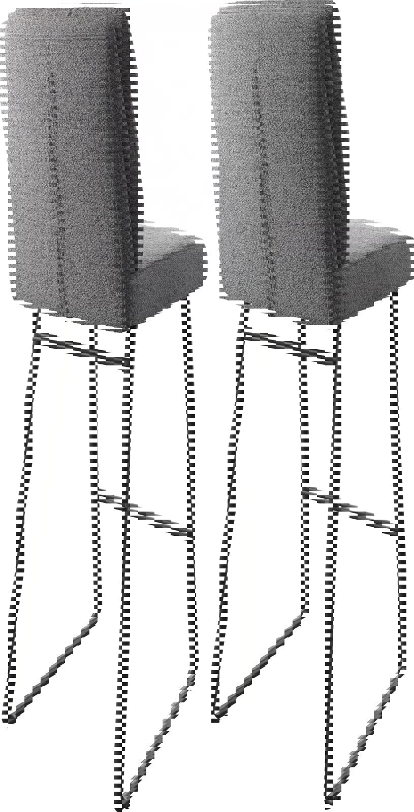 Chaise-de-bar Pela-Flex tissu texturé gris clair cadre de patins métal 4