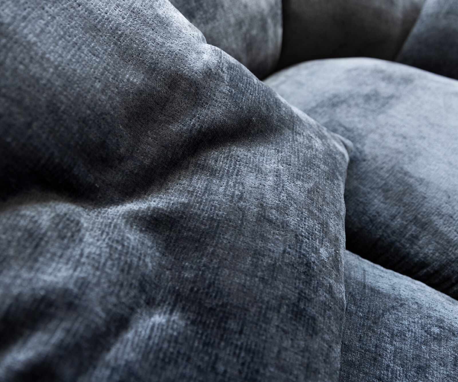 Grand canapé Lunna 360x175 cm chenille bleu 2 coussins 6
