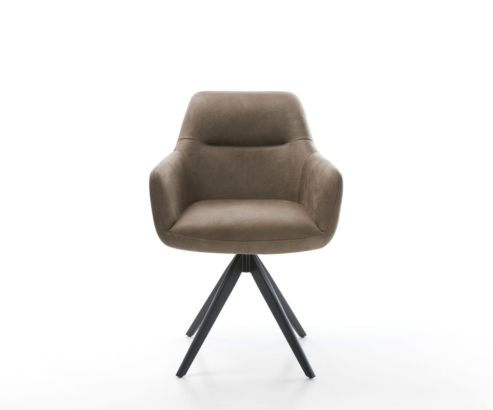 Chaise-de-salle-à-manger Pejo-Flex microvelours taupe vintage pied croisé angulaire noir ressorts ensachés 1 Chaise-de-salle-à-manger Pejo-Flex microvelours taupe vintage pied croisé angulaire noir ressorts ensachés 1