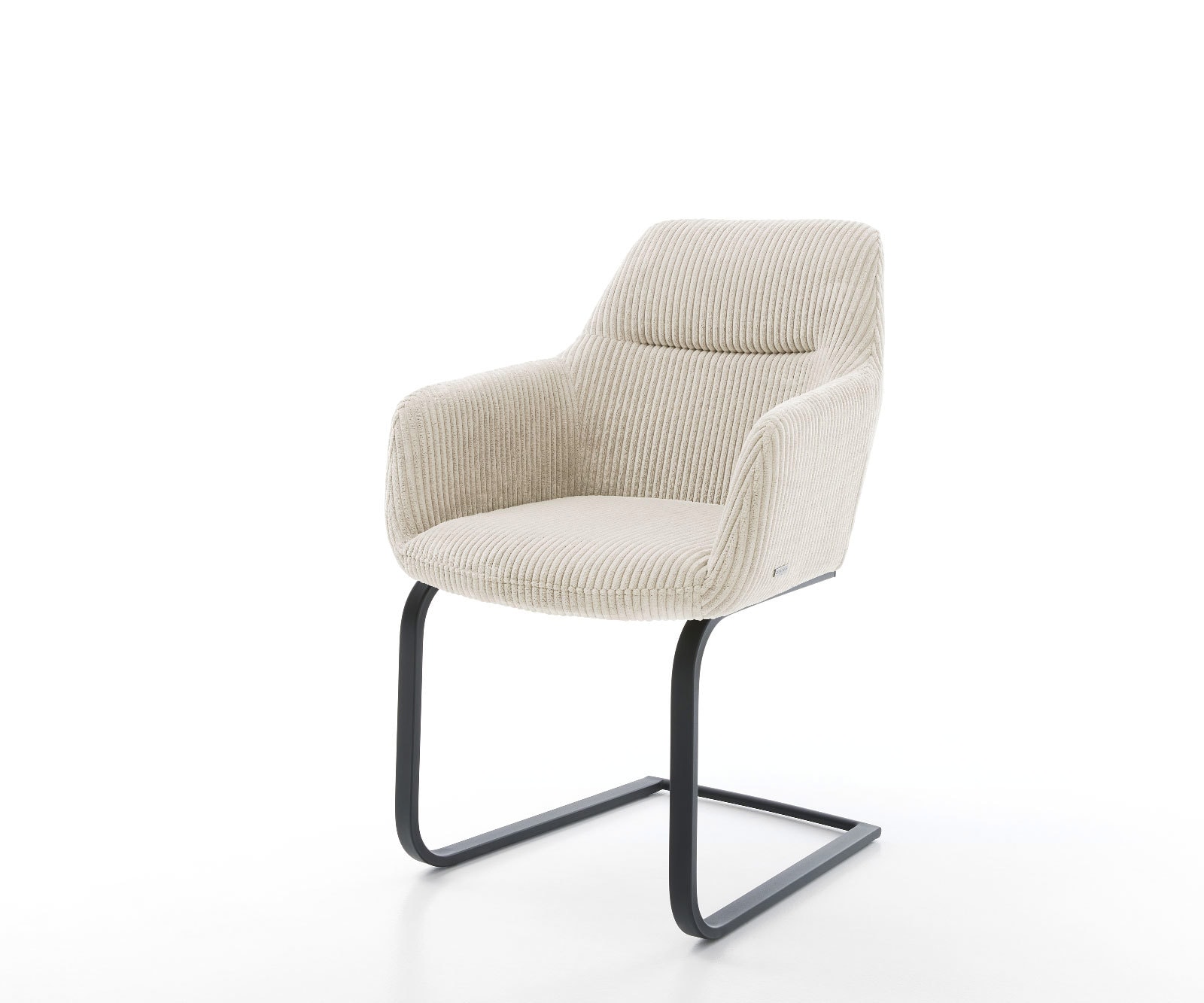Cantilever Pejo-Flex côtelé beige vintage pied cantilever plat noir ressorts ensachés Cantilever Pejo-Flex côtelé beige vintage pied cantilever plat noir ressorts ensachés