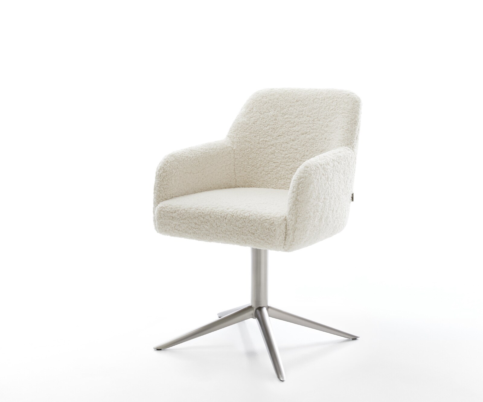 Chaise-pivotante Greg-Flex tissu teddy beige pied de chaise 4 branches acier inoxydable pivotement sur 360° fonction bascule resorts ensachés 1