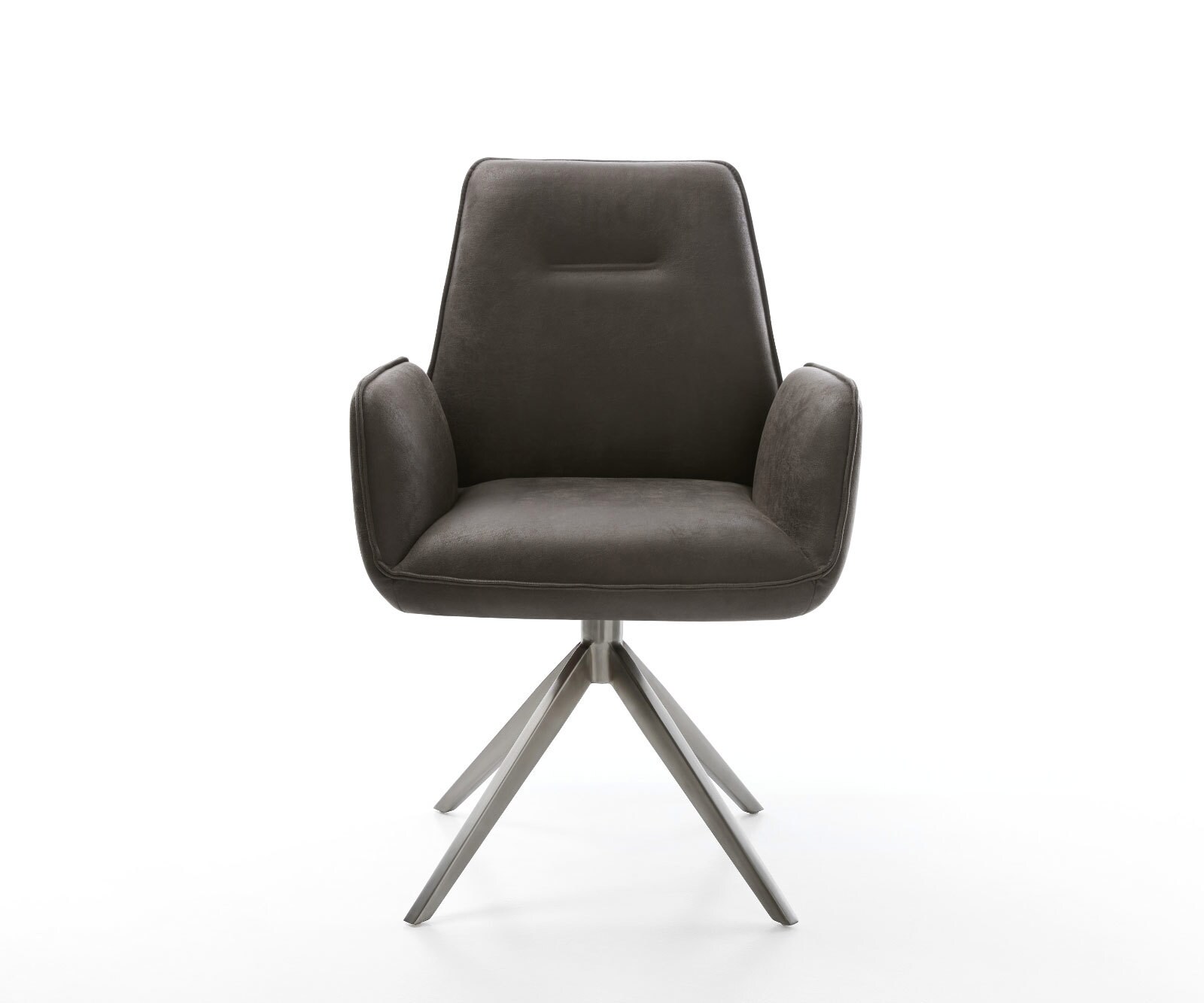 Chaise-pivotante Zoa-Flex microvelours anthracite vintage pied croisé large grafiete pivotement sur 360° fonction bascule ressorts ensachés 2