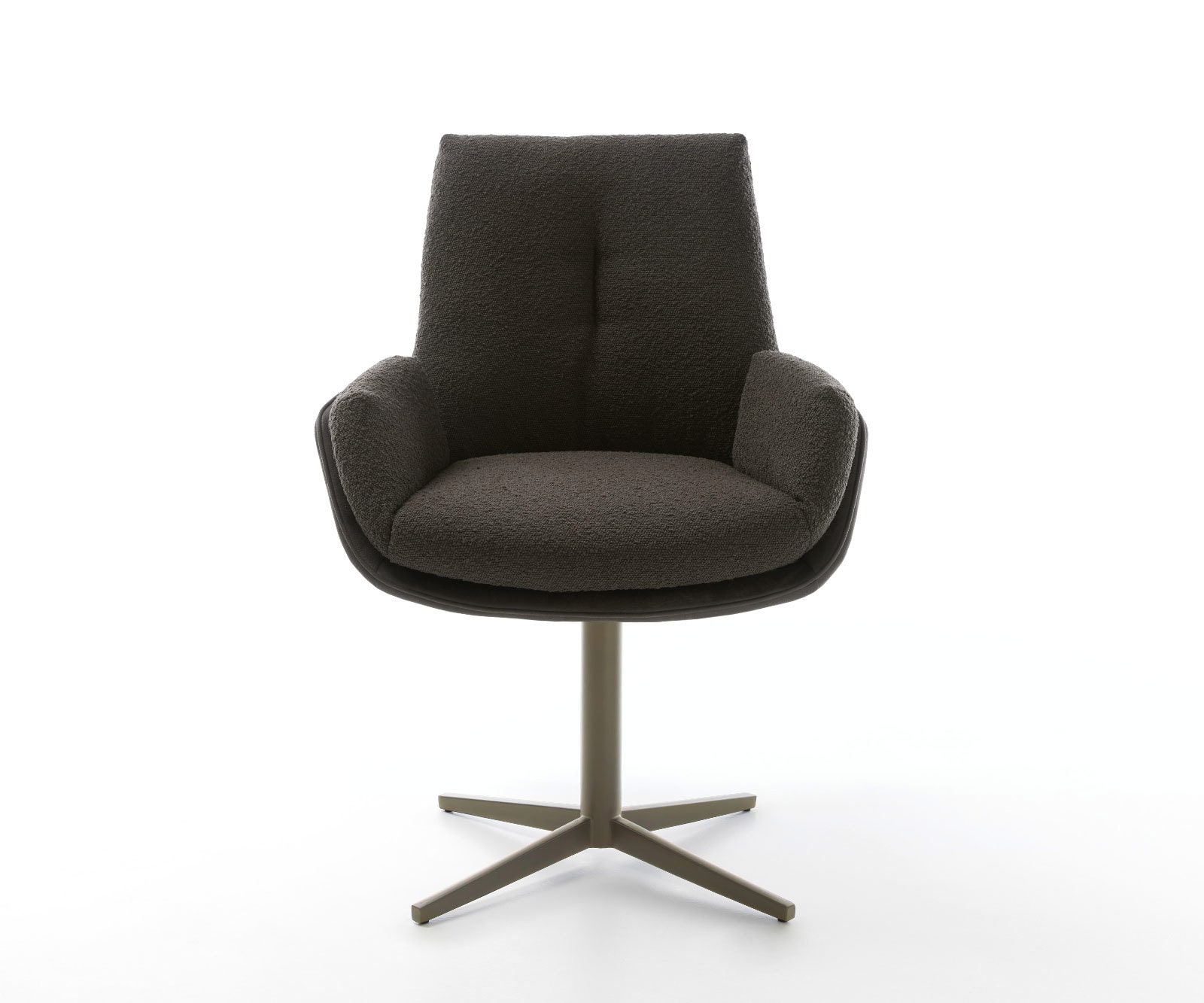 Chaise-pivotante Clea-Flex tissu mixte noir pied de chaise 4 branches aspect titane pivotement sur 360° 1 Chaise-pivotante Clea-Flex tissu mixte noir pied de chaise 4 branches aspect titane pivotement sur 360° 1