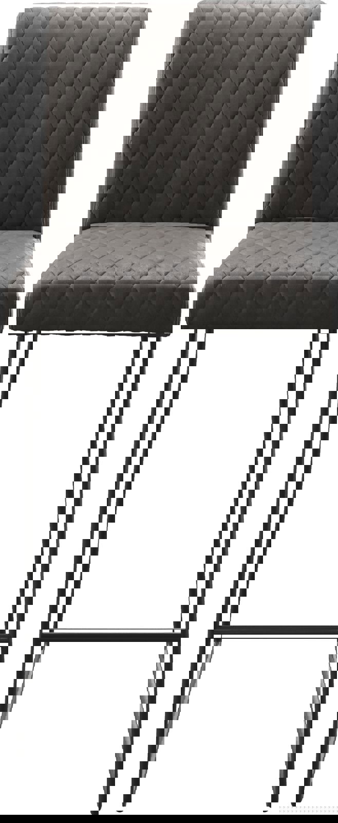 Chaise-de-bar Earnest-Flex piqué en diamant Vintage anthracite  cadre de patins métal 3