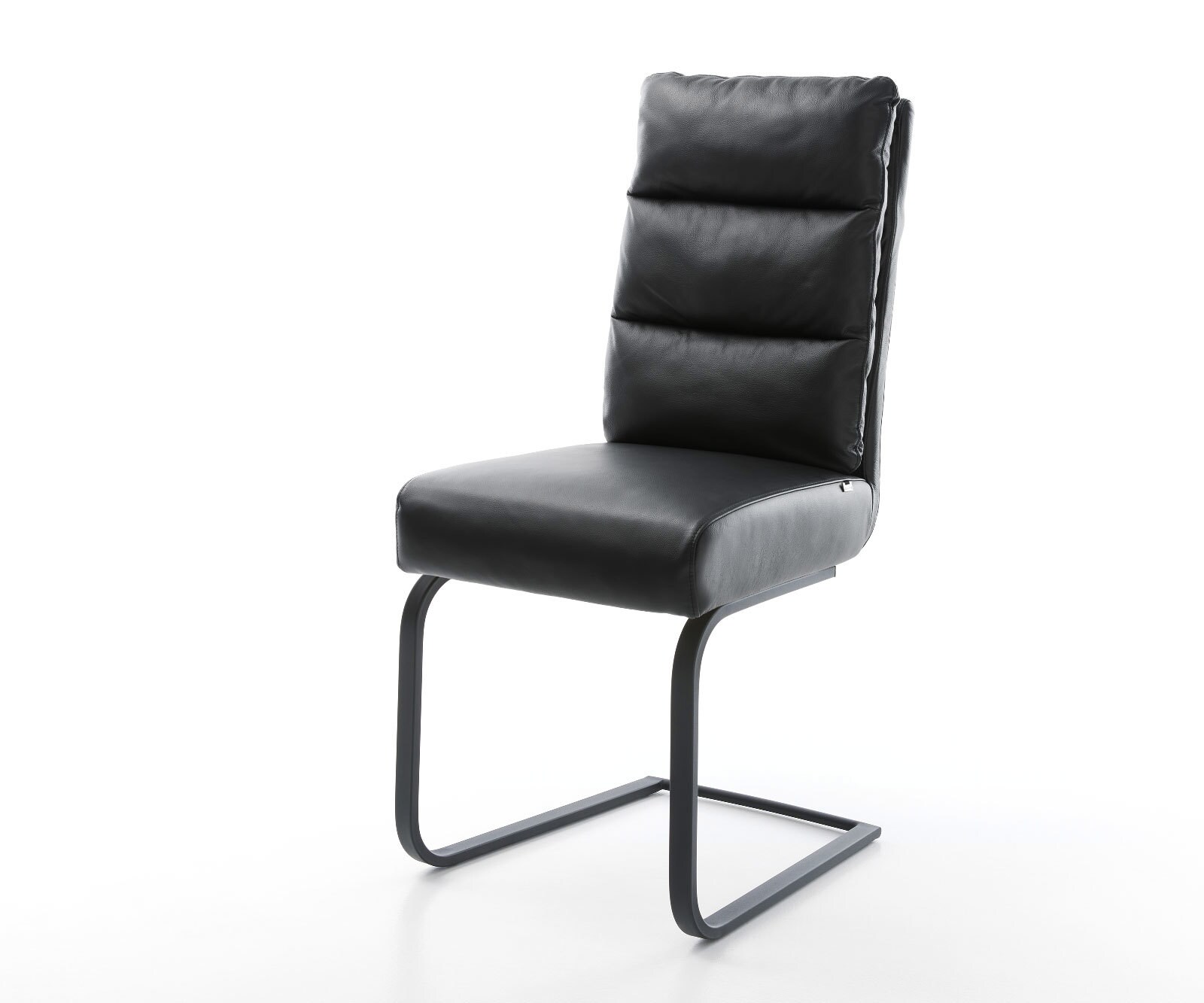 Cantilever Pela-Flex cuir de vache noir pied cantilever plat noir ressorts ensachés