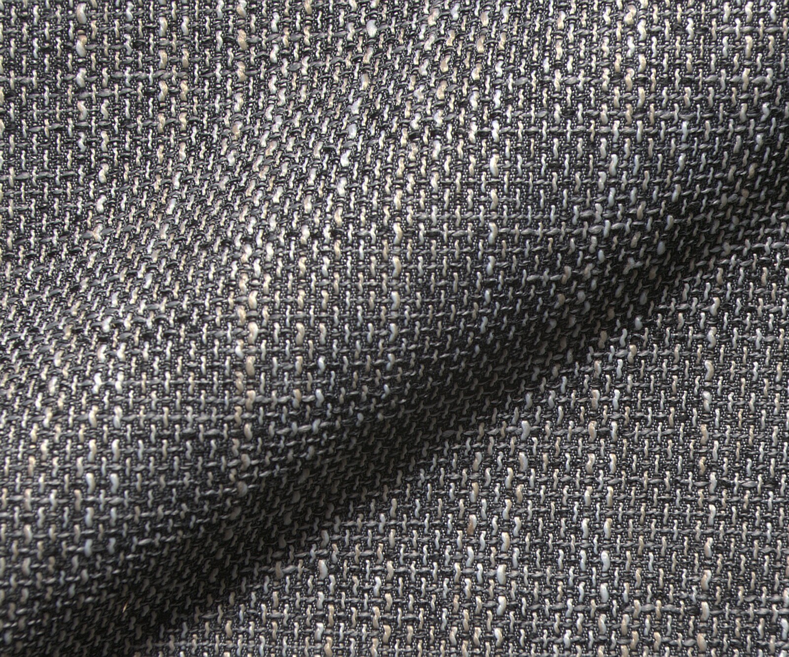 Canapé d'angle Clovis tissu structuré gris clair tabouret accoudoir pouf à droite canapé modulaire 3