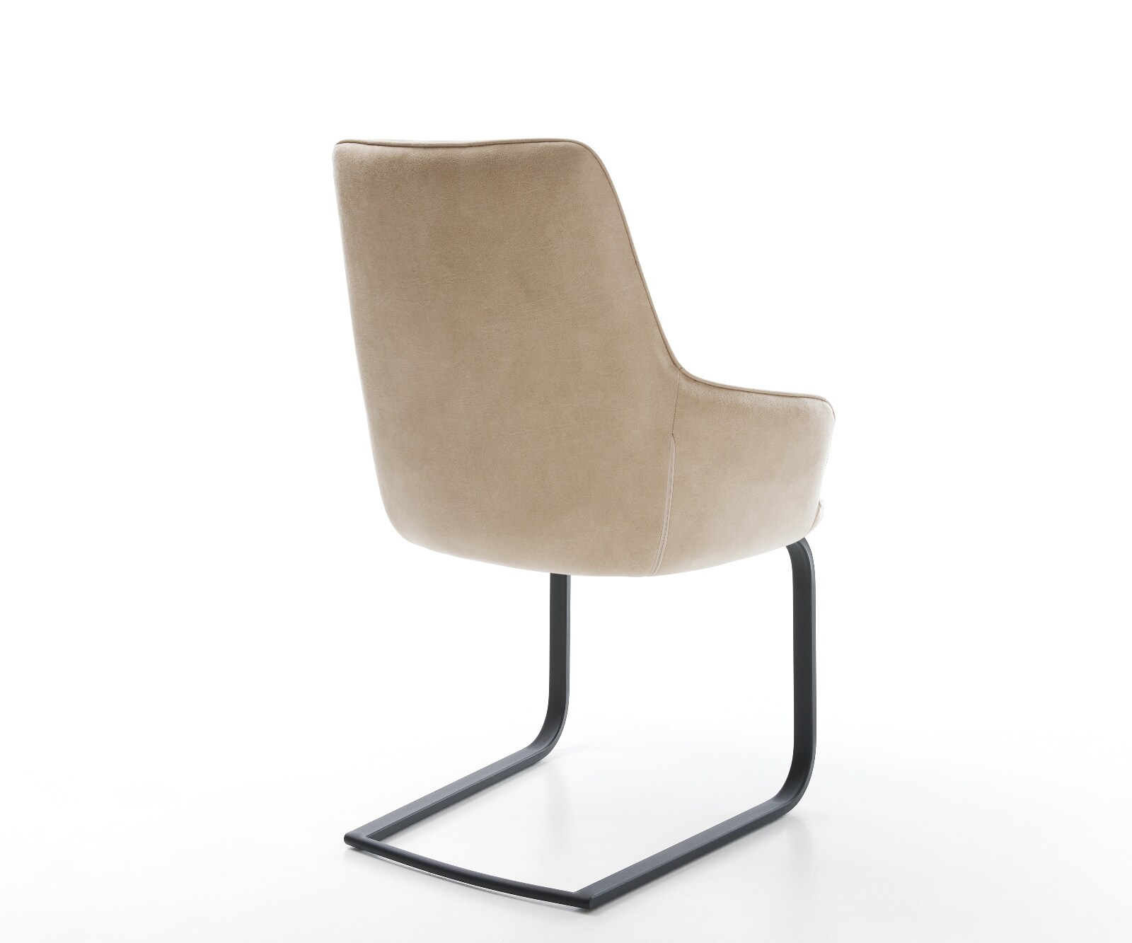 Cantilever Zelia-Flex avec accoudoirs microfibre beige vintage pied cantilever plat noir ressorts ensachés 5