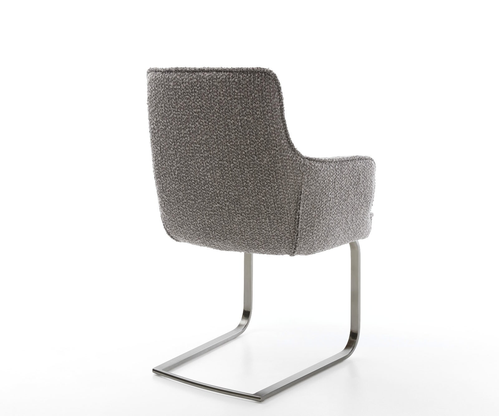 Cantilever Heira-Flex mit Armlehnen bouclé gris argenté pied cantilever plat grafiete ressorts ensachés 4 Cantilever Heira-Flex mit Armlehnen bouclé gris argenté pied cantilever plat grafiete ressorts ensachés 4