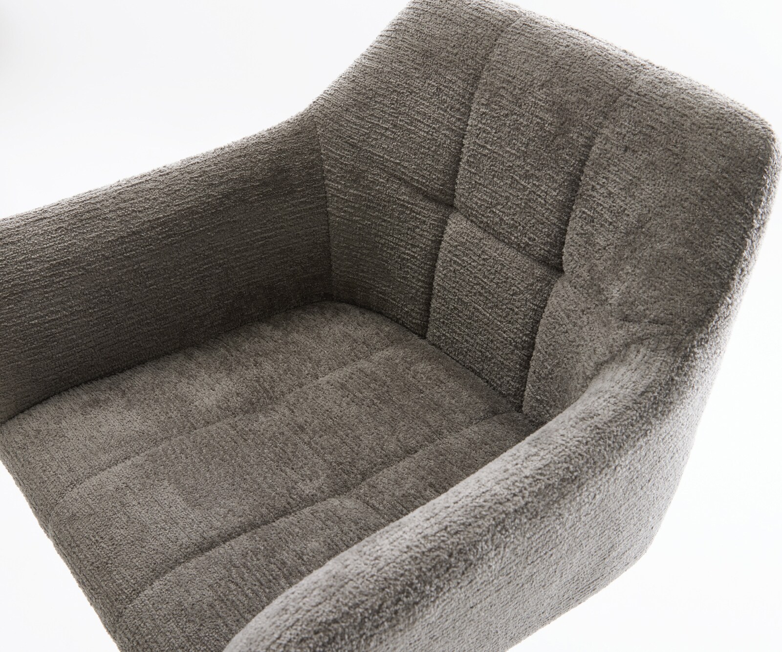 Chaise-de-bar Yulo-Flex Bouclé doux Boue Pied trapèze acier inoxydable Argent 3