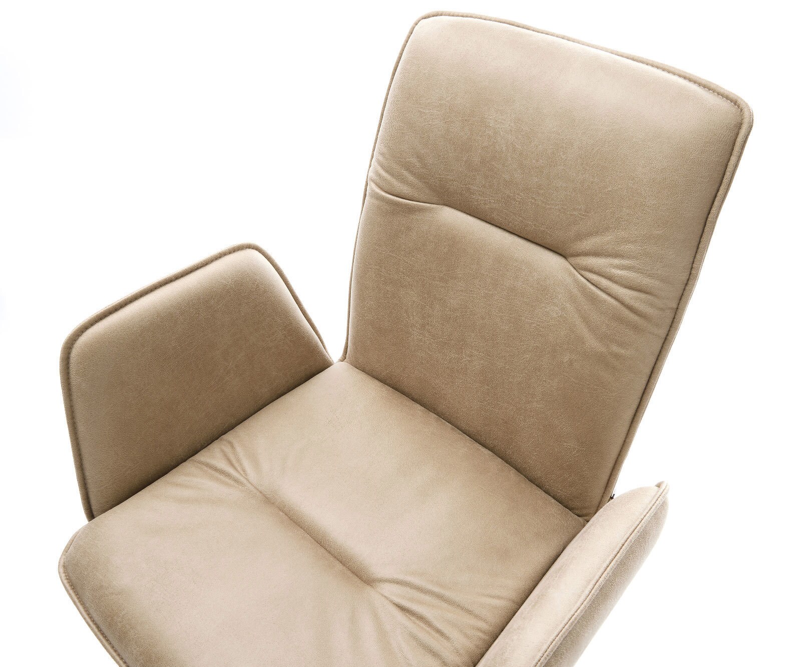Chaise-de-salle-à-manger Vinja-Flex microvelours beige vintage pied croisé conique noir 3