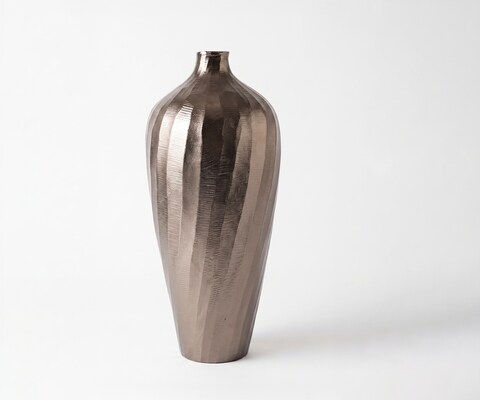 Vase Torvia l17 x P17 x H41 cm Aluminium Mokka Bronze Fait main