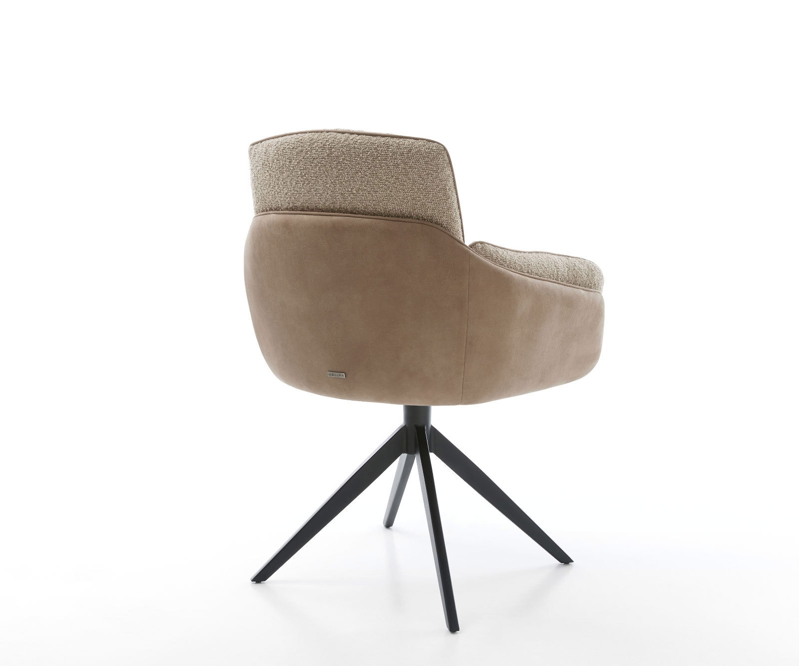 Chaise-pivotante Luan-Flex avec accoudoirs tissu mixte couleur boue pied croisé large noir pivotement sur 360° 3 Chaise-pivotante Luan-Flex avec accoudoirs tissu mixte couleur boue pied croisé large noir pivotement sur 360° 3