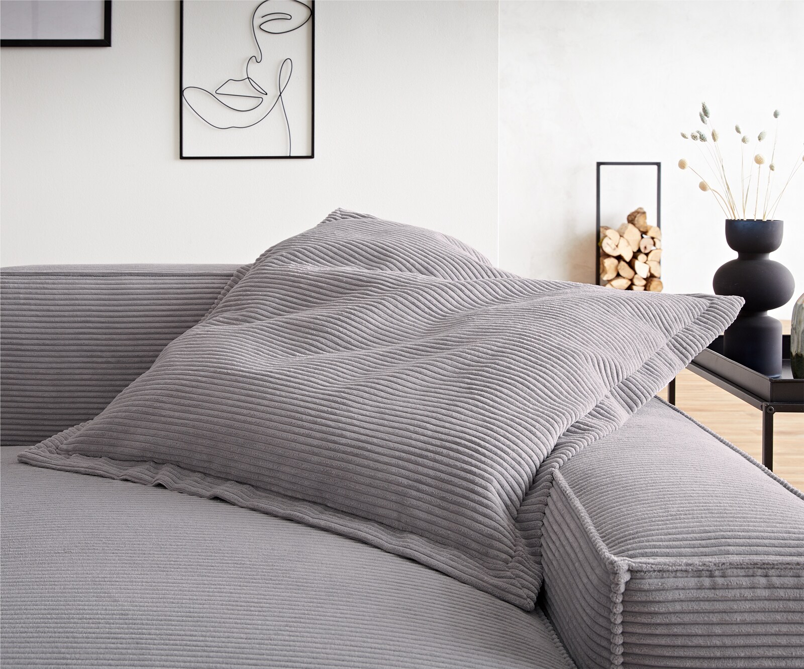 Sirpio Coussin à jeter 85x85 Cordon Gris argenté