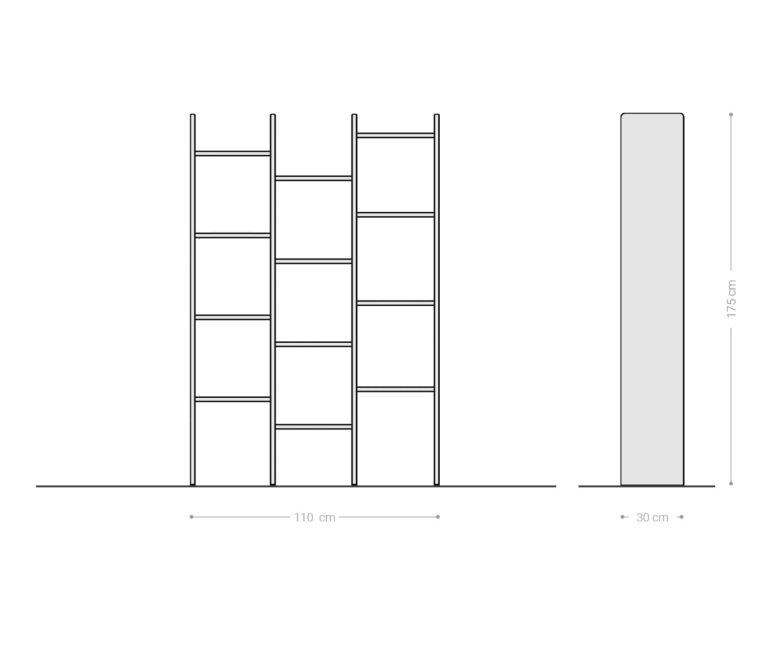 Bibliothèque Tizi 110x175 cm acacia naturel 1 Bibliothèque Tizi 110x175 cm acacia naturel 1