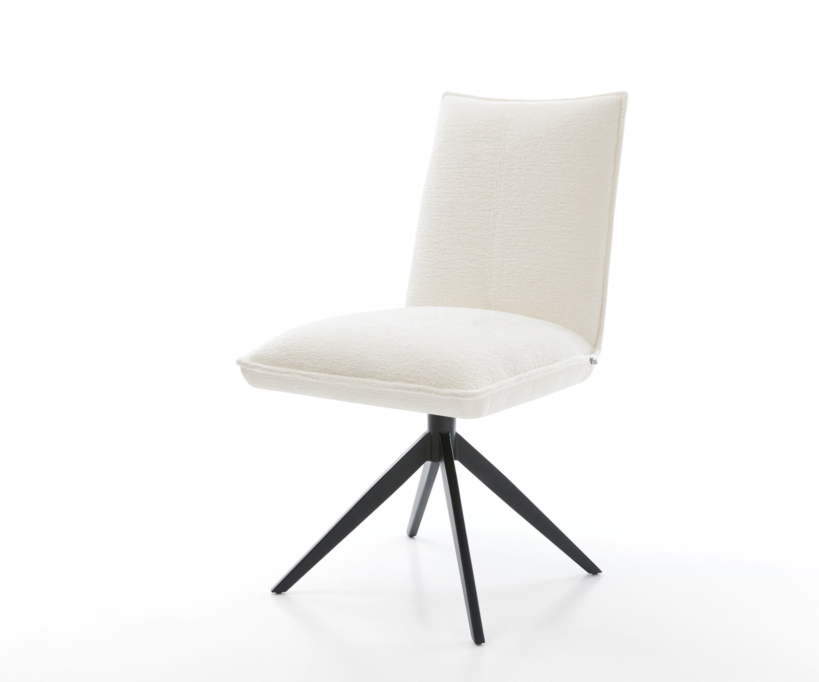 Chaise-pivotante Lelio-Flex bouclé doux beige pied croisé large noir pivotement sur 360° fonction bascule resorts ensachés