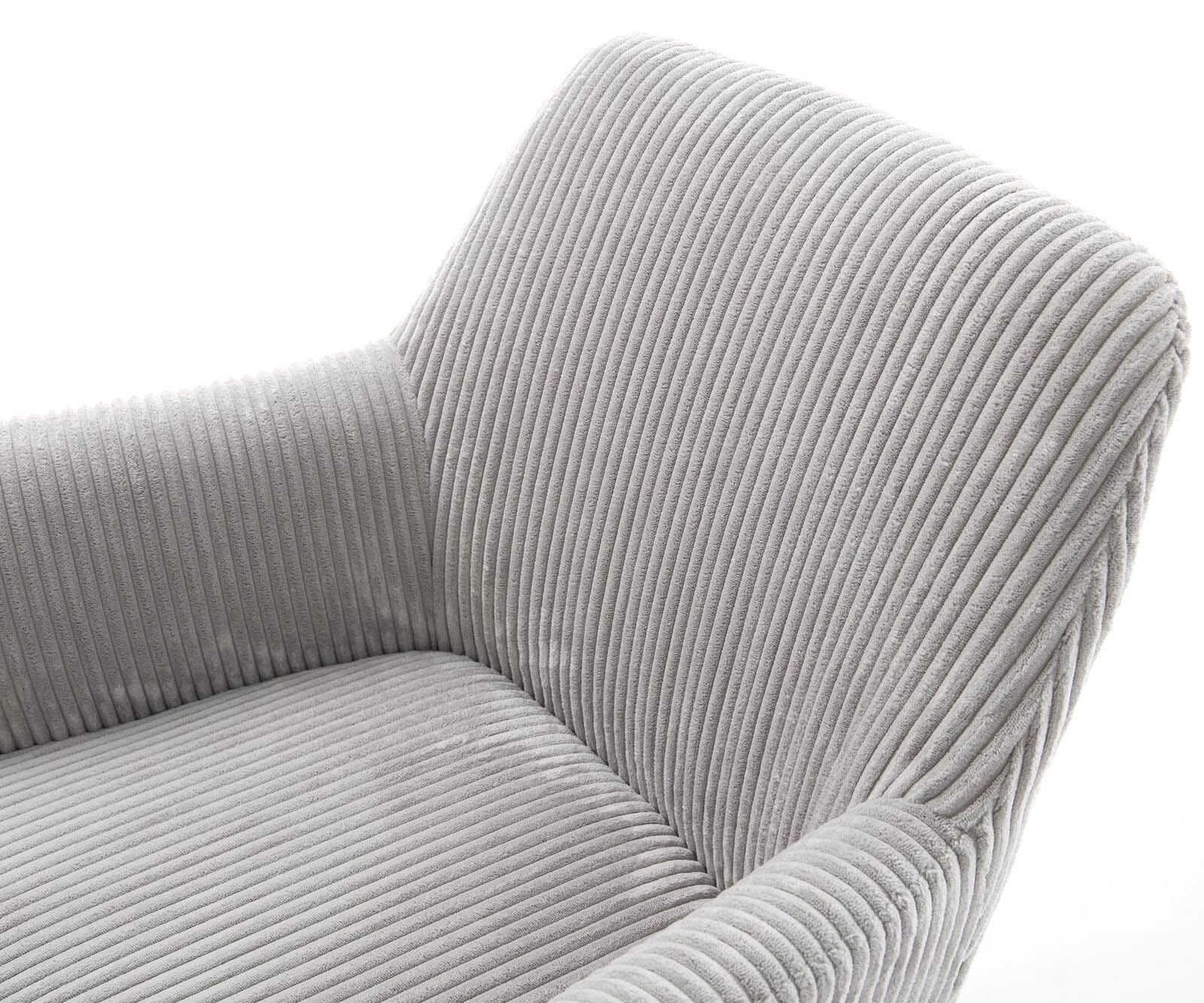 Cantilever Xana-Flex avec accoudoirs côtelé gris argenté pied cantilever plat aspect titane ressorts ensachés 3 Cantilever Xana-Flex avec accoudoirs côtelé gris argenté pied cantilever plat aspect titane ressorts ensachés 3