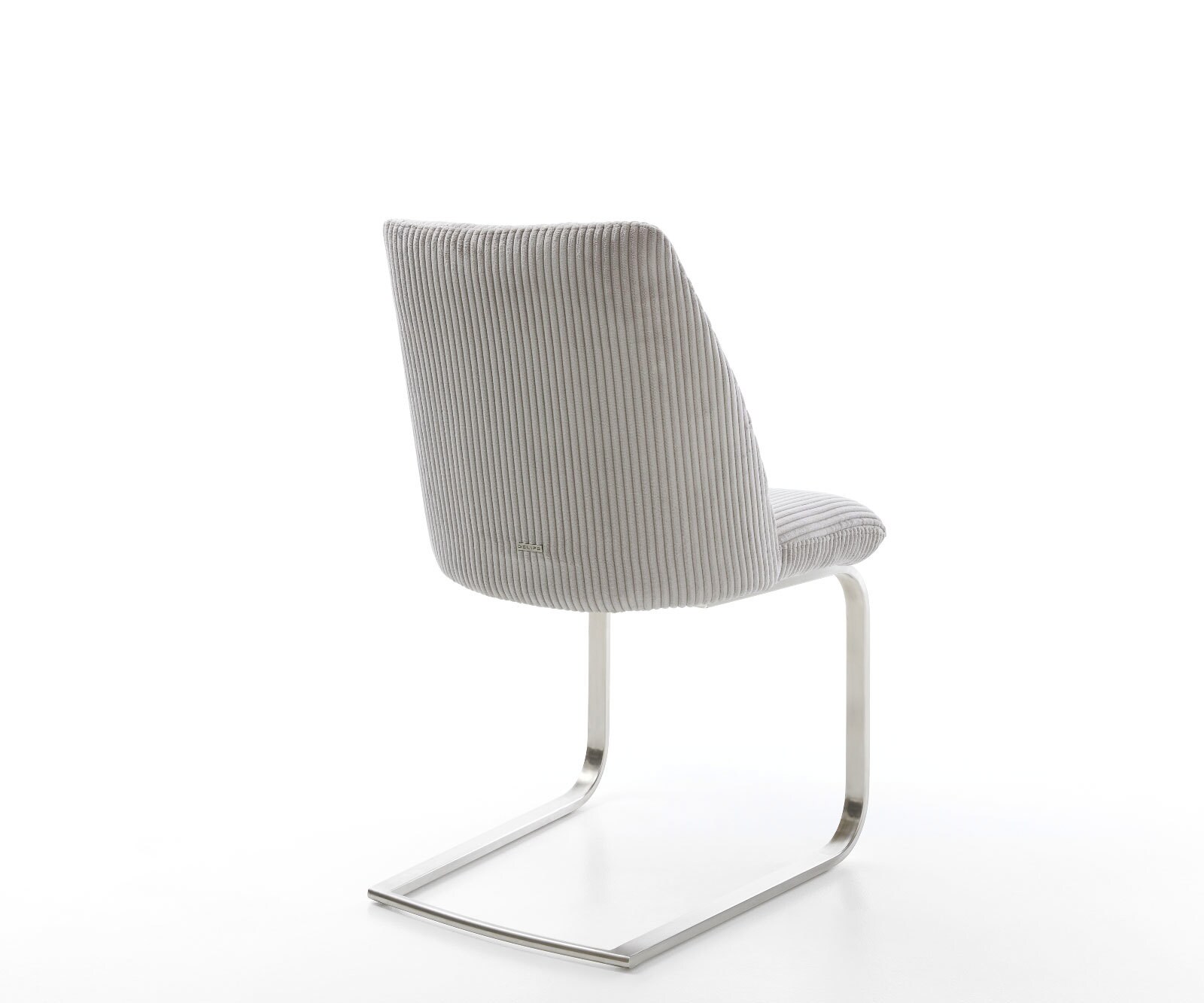 Cantilever Elso-Flex côtelé gris argenté pied cantilever plat acier inoxydable brossé ressorts ensachés 5