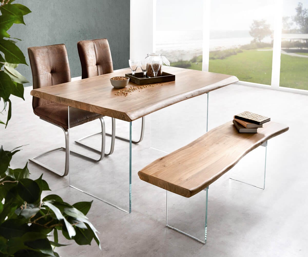 Plateau-de-table-à-manger Edge 140x90cm XL acacia nature Live-Edge 4
