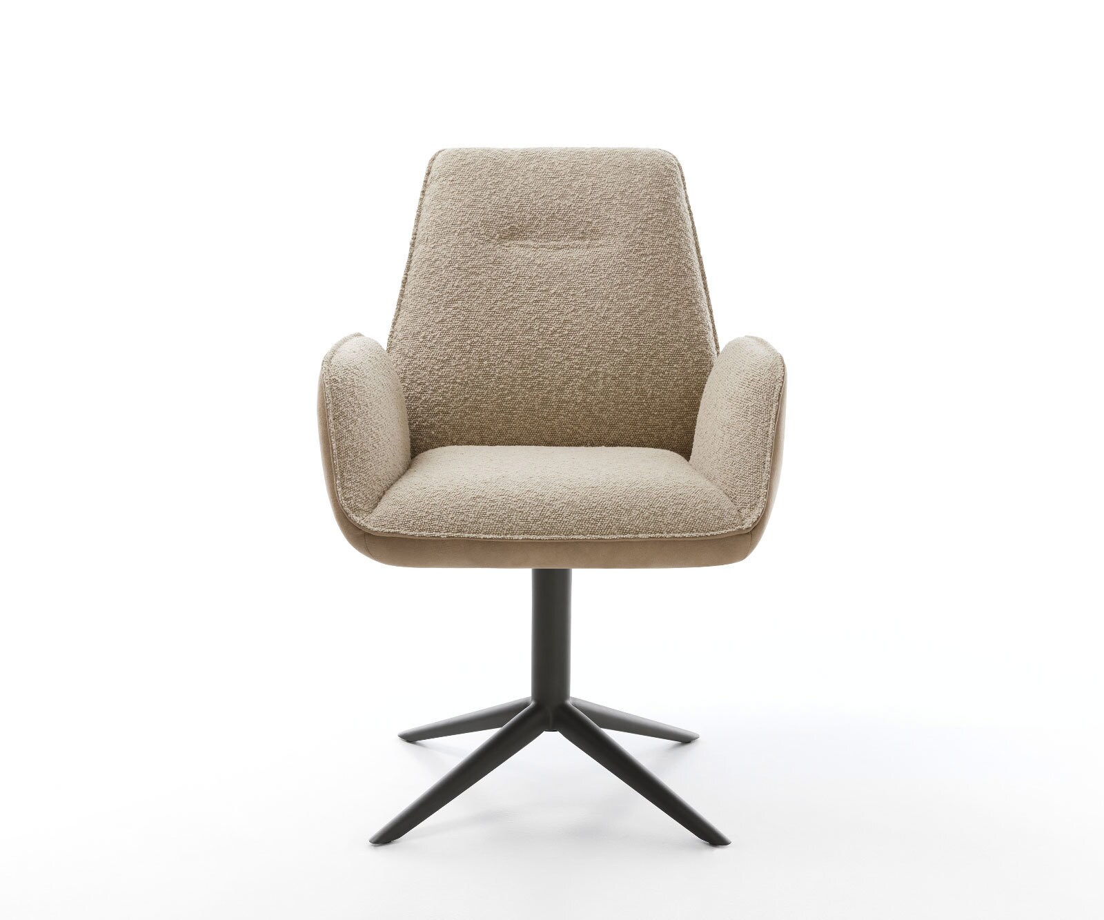 Chaise-pivotante Zoa-Flex tissu mixte couleur boue pied de chaise 4 branches noir pivotement sur 360° fonction bascule ressorts ensachés 1