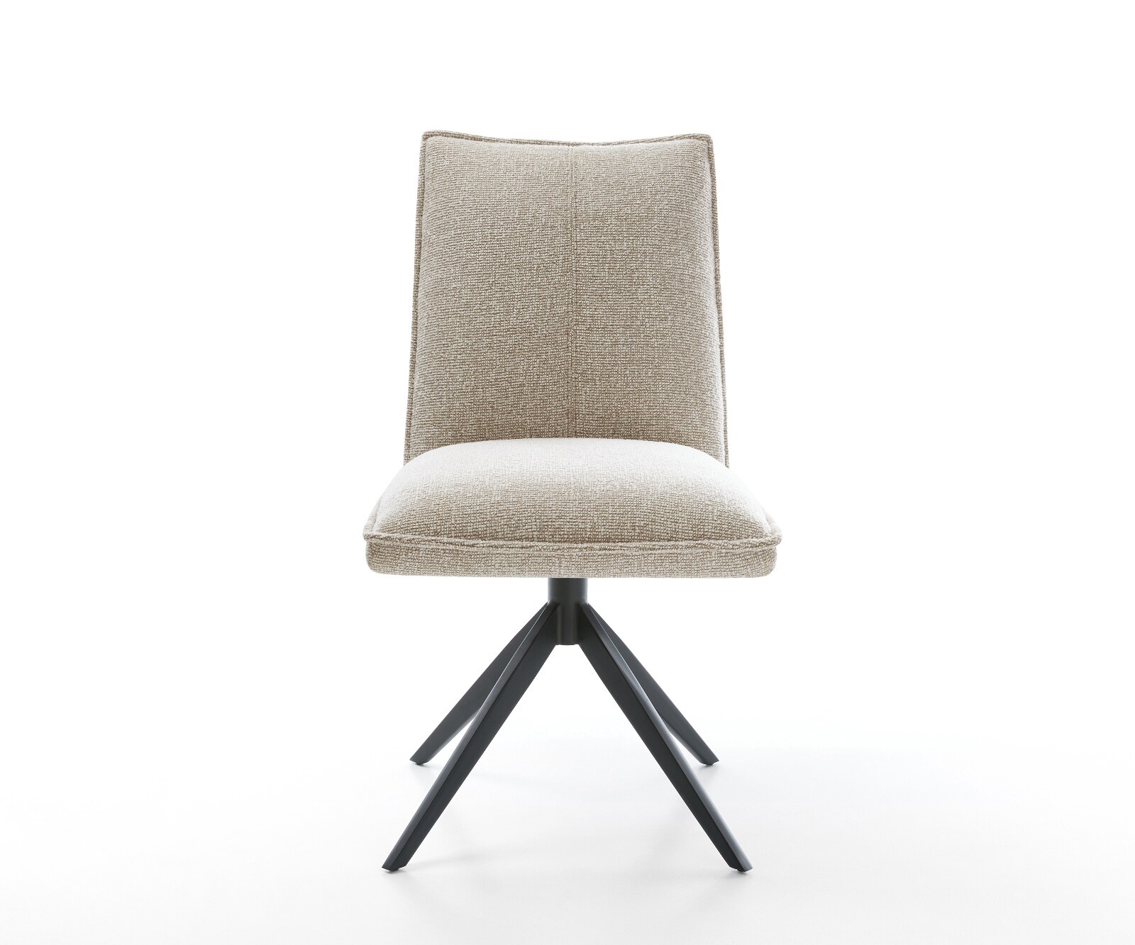 Chaise-pivotante Lelio-Flex tissu tissé doux beige pied croisé large noir pivotement sur 360° fonction bascule resorts ensachés 1