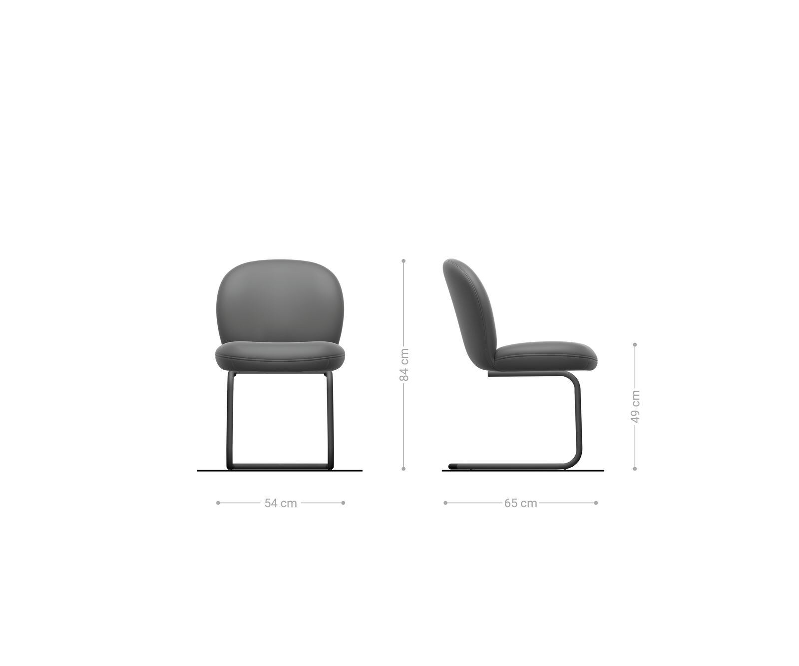 Cantilever Nube-Flex bouclé blanc pied cantilever rond acier inoxydable brossé ressorts ensachés 6