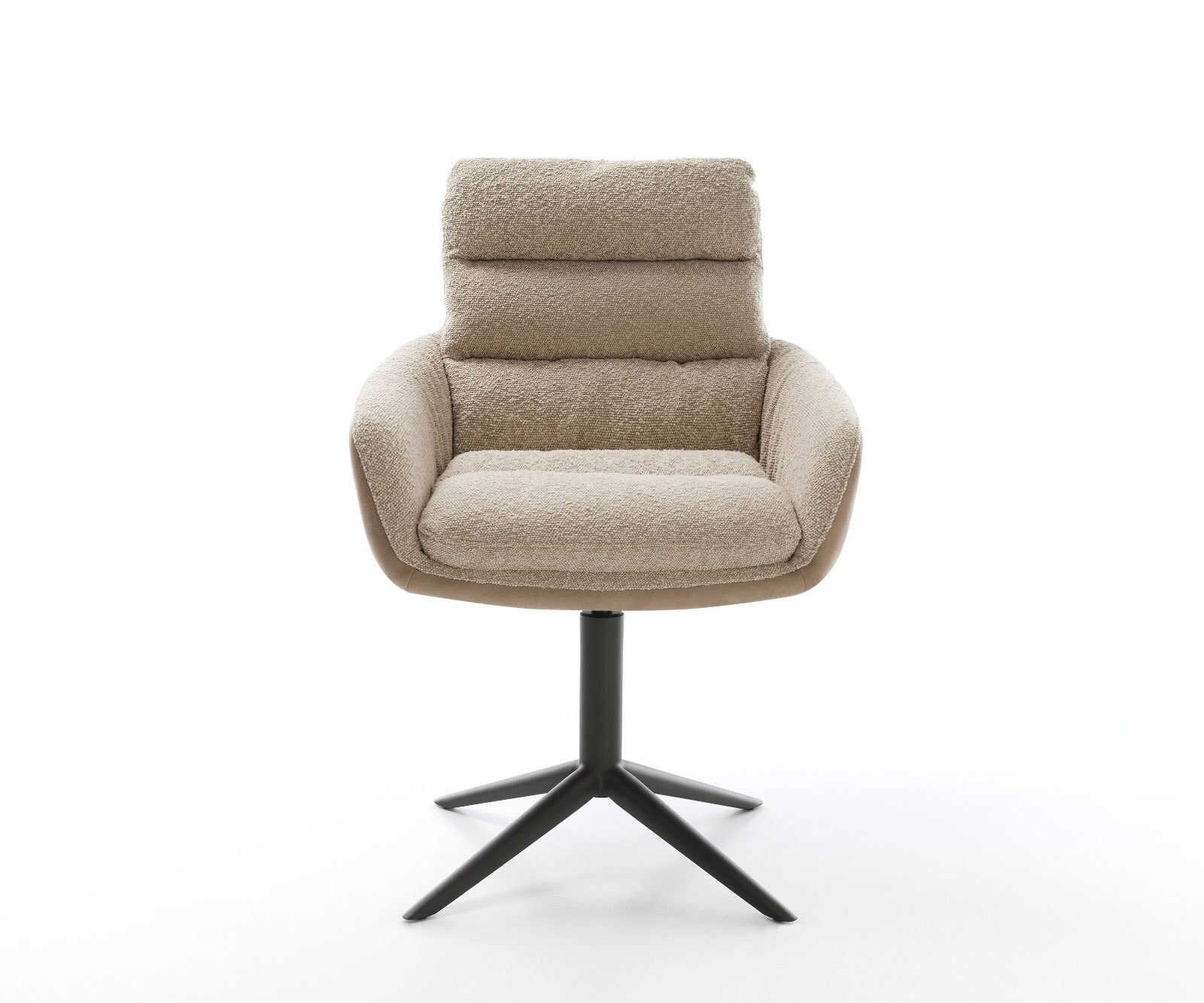 Chaise-pivotante Abelia-Flex avec accoudoirs tissu mixte couleur boue pied de chaise 4 branches noir pivotement sur 360° fonction bascule 1 Chaise-pivotante Abelia-Flex avec accoudoirs tissu mixte couleur boue pied de chaise 4 branches noir pivotement sur 360° fonction bascule 1