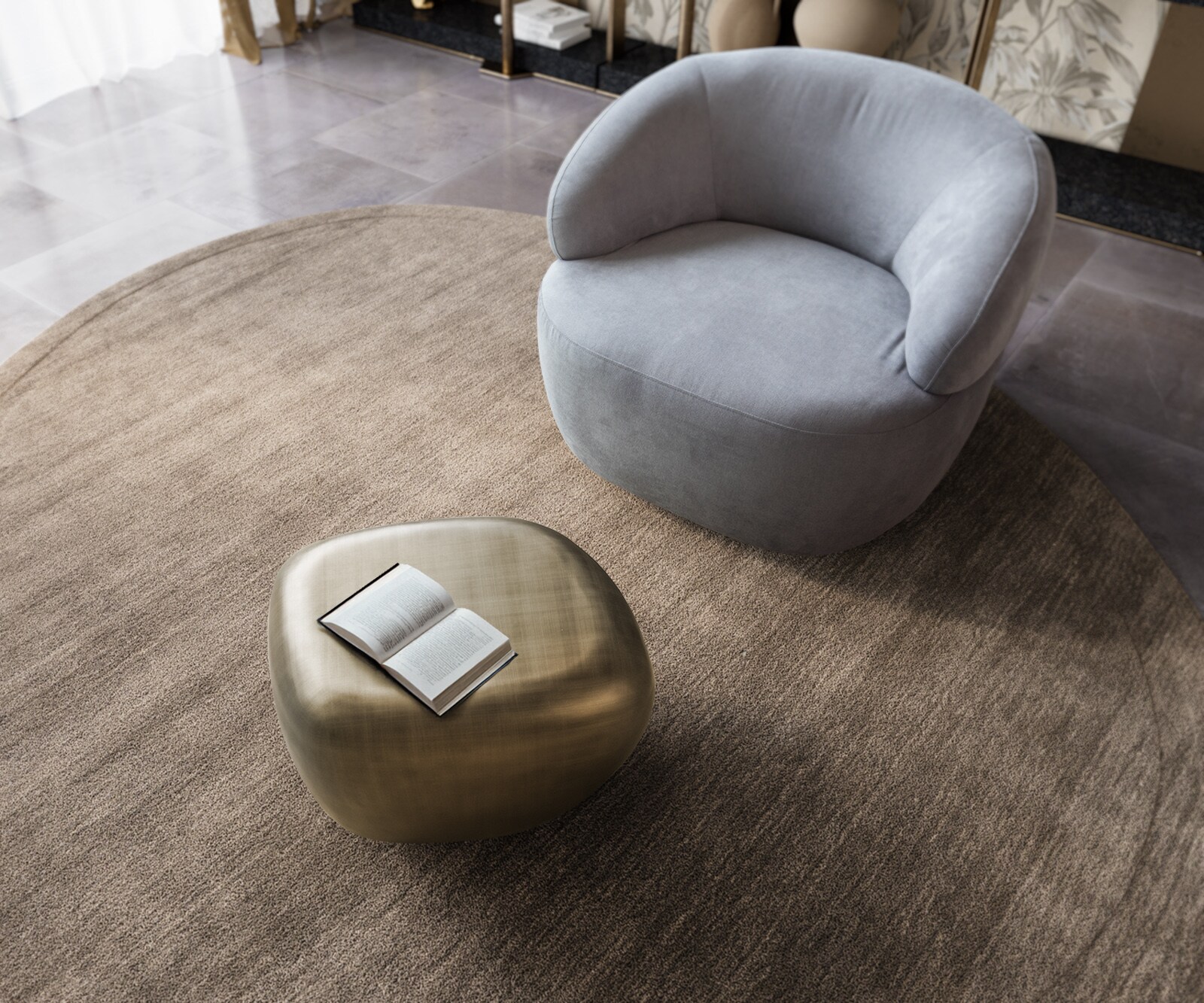 Table basse Caramia 65x55 cm or métallisé 2