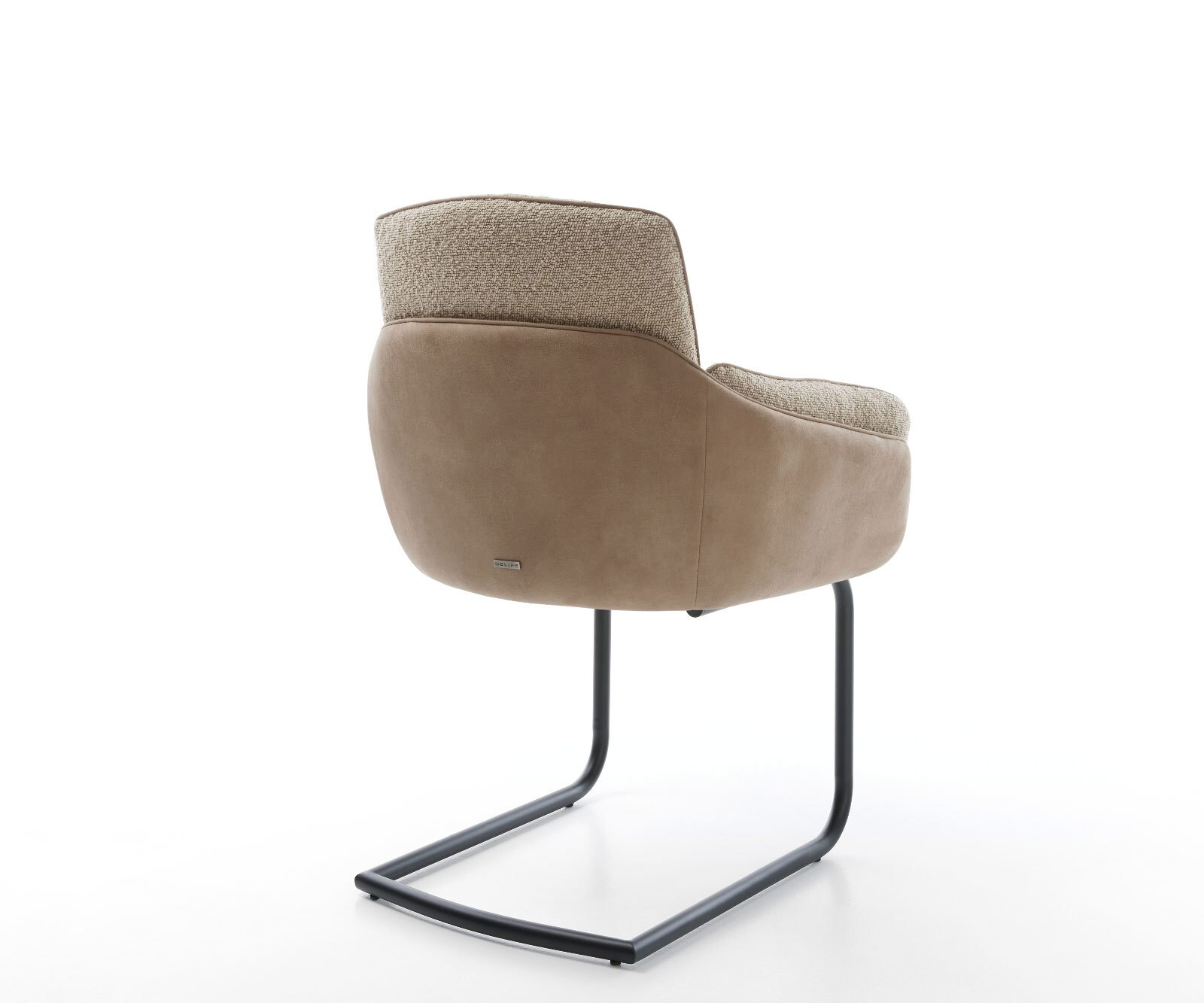 Cantilever Luan-Flex avec accoudoirs tissu mixte couleur boue pied cantilever rond noir 3 Cantilever Luan-Flex avec accoudoirs tissu mixte couleur boue pied cantilever rond noir 3