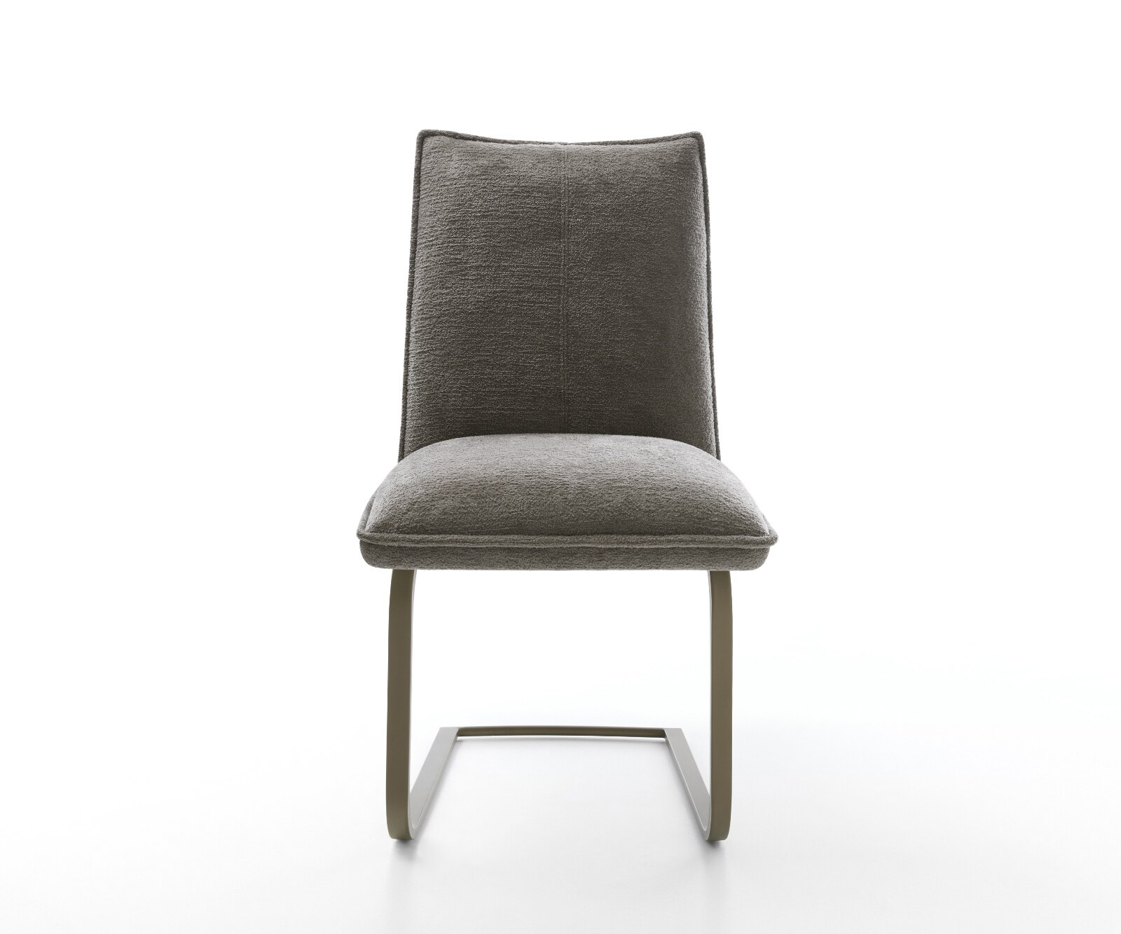 Cantilever Lelio-Flex bouclé doux couleur boue pied cantilever plat aspect titane resorts ensachés 1