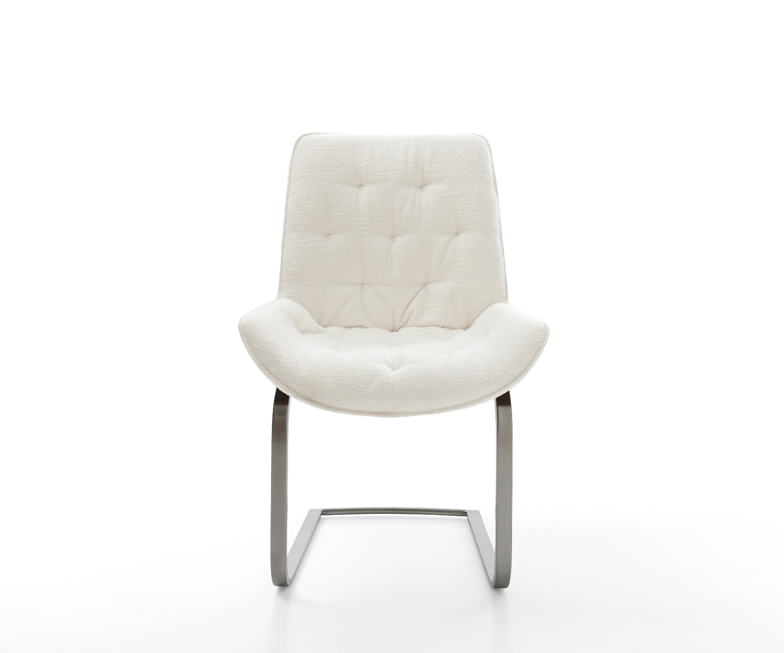 Cantilever Taimi-Flex bouclé doux beige pied cantilever plat grafiete 1