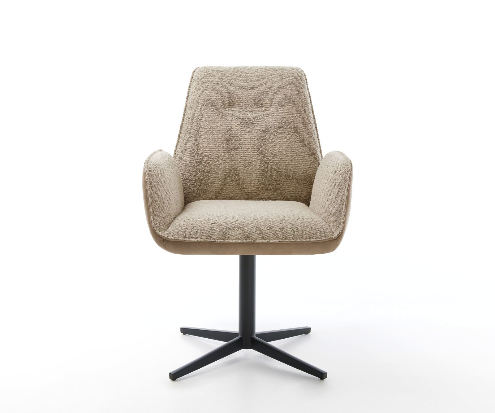 Chaise-pivotante Zoa-Flex tissu mixte couleur boue pied de chaise 4 branches noir pivotement sur 360° ressorts ensachés 2