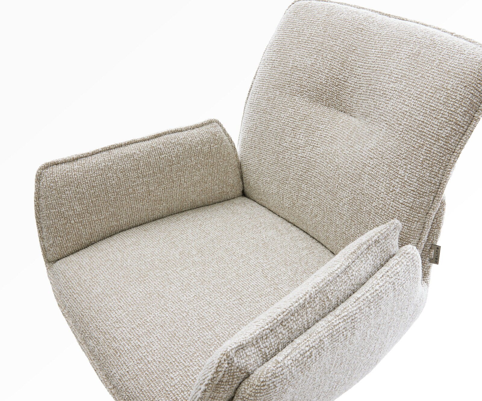 Chaise-de-bar Nela-Flex Tissu tissé doux Beige Pied pivotant réglable en hauteur couleur titane Couleur titane 4