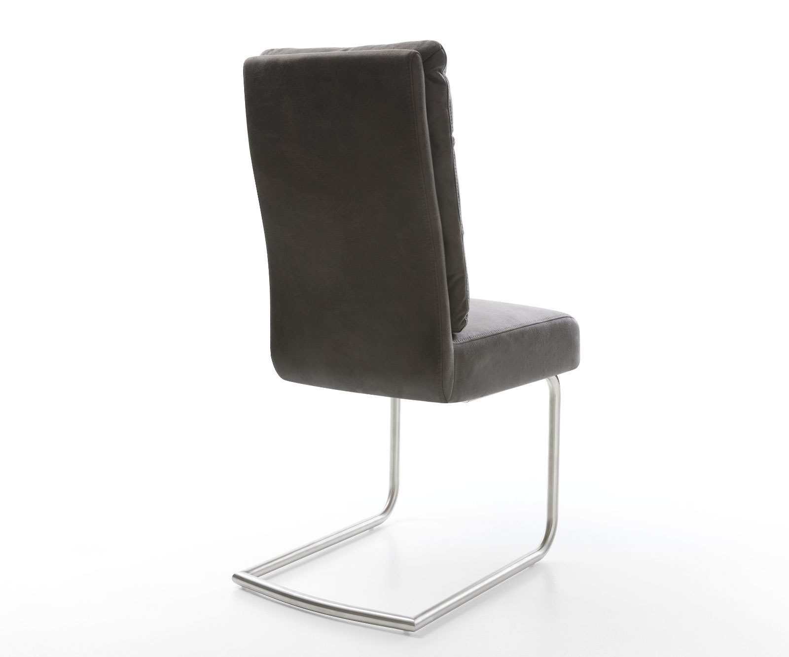 Cantilever Pela-Flex microvelours anthracite vintage pied cantilever rond acier inoxydable brossé ressorts ensachés 4 Cantilever Pela-Flex microvelours anthracite vintage pied cantilever rond acier inoxydable brossé ressorts ensachés 4