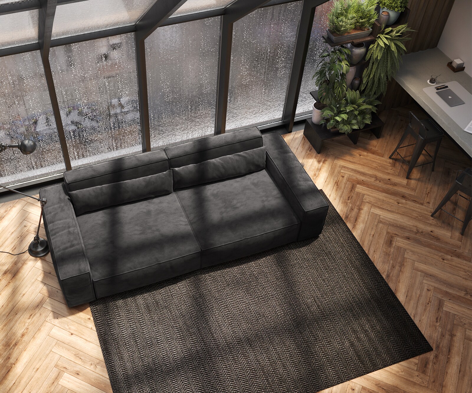 Grand Canapé Sirpio XL 270x130 cm Microfibre Noir 4