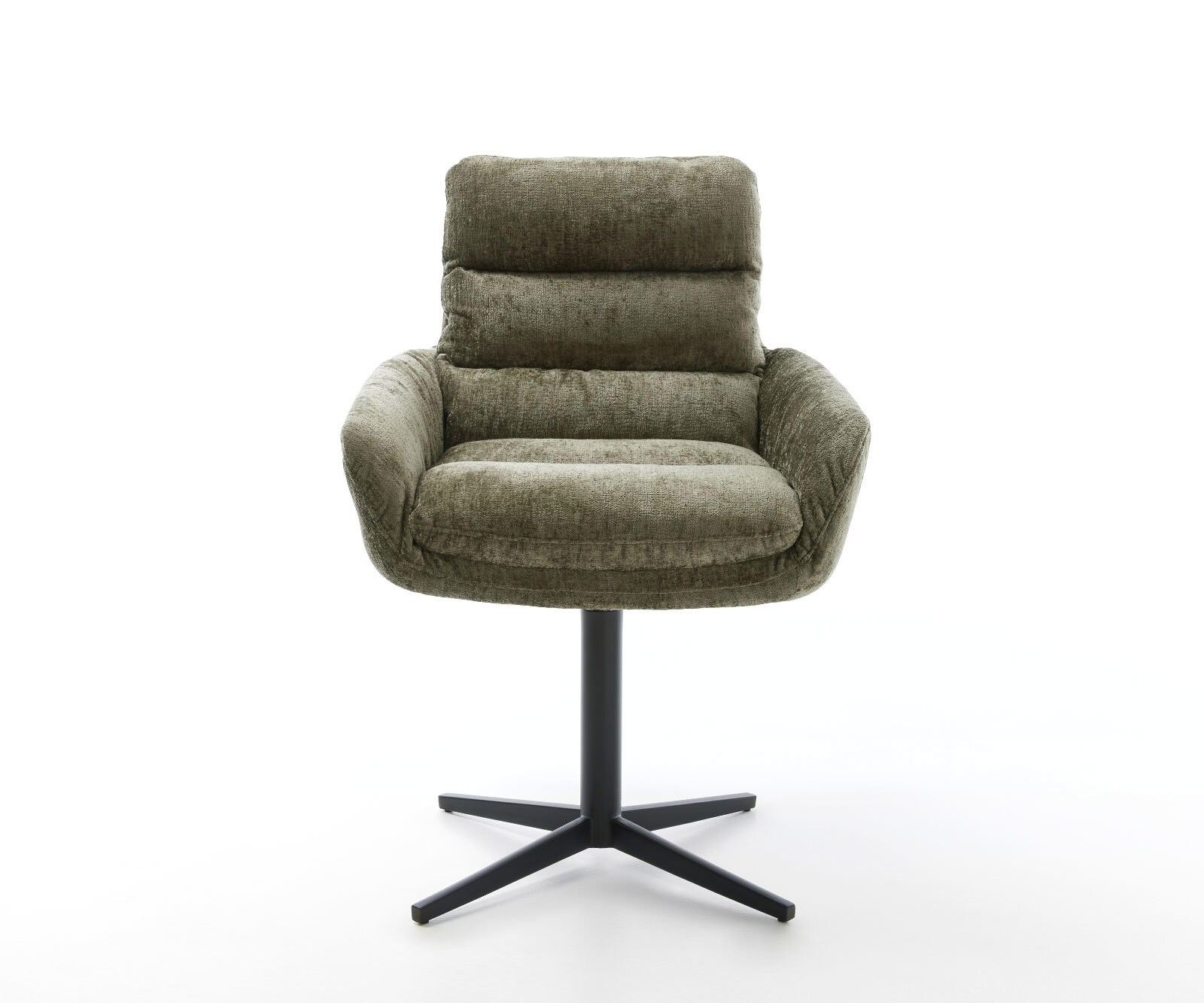 Chaise-pivotante Abelia-Flex avec accoudoirs chenille olive pied de chaise 4 branches noir pivotement sur 360° 1 Chaise-pivotante Abelia-Flex avec accoudoirs chenille olive pied de chaise 4 branches noir pivotement sur 360° 1