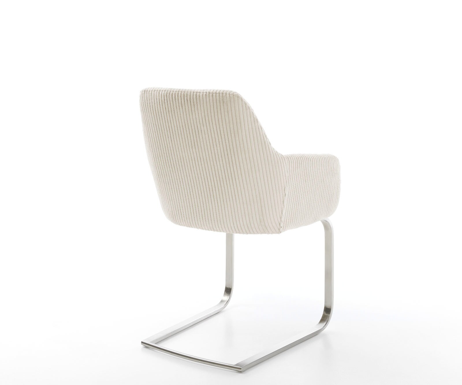 Cantilever Pejo-Flex côtelé beige vintage pied cantilever plat acier inoxydable brossé ressorts ensachés 4