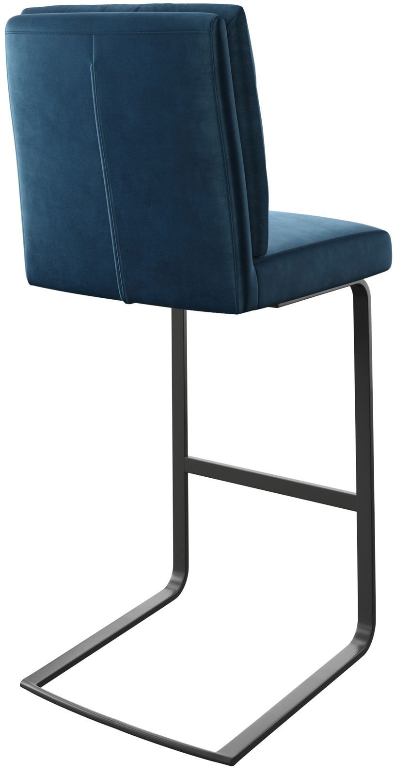 Chaise-de-bar Pela-Flex velours bleu chaise cantilever métal plat 4 Chaise-de-bar Pela-Flex velours bleu chaise cantilever métal plat 4