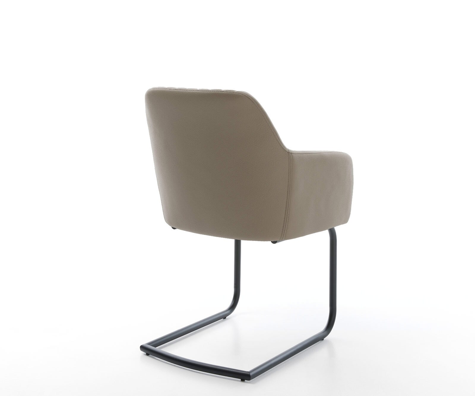 Cantilever Greg-Flex cuir de vache couleur boue pied cantilever rond noir ressorts ensachés 4