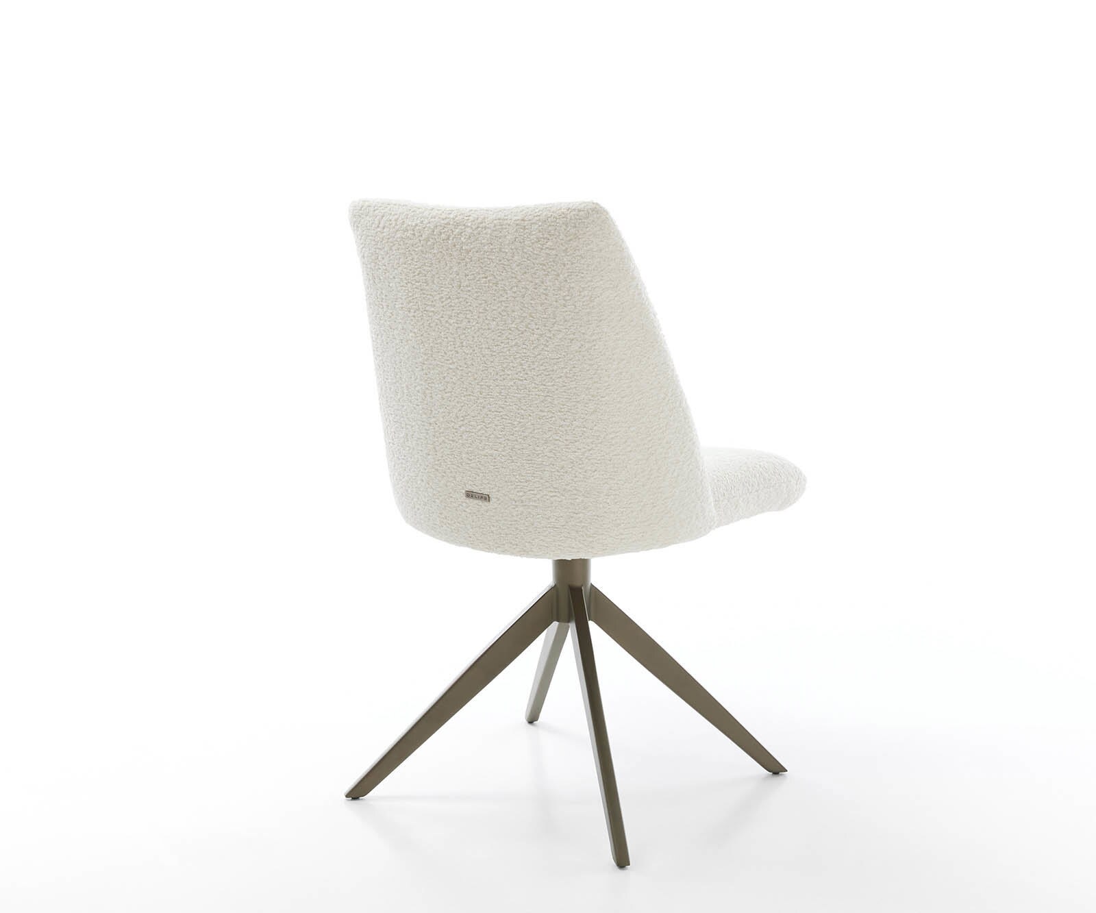 Chaise-pivotante Elso-Flex bouclé blanc pied croisé large aspect titane pivotement sur 360° ressorts ensachés 4
