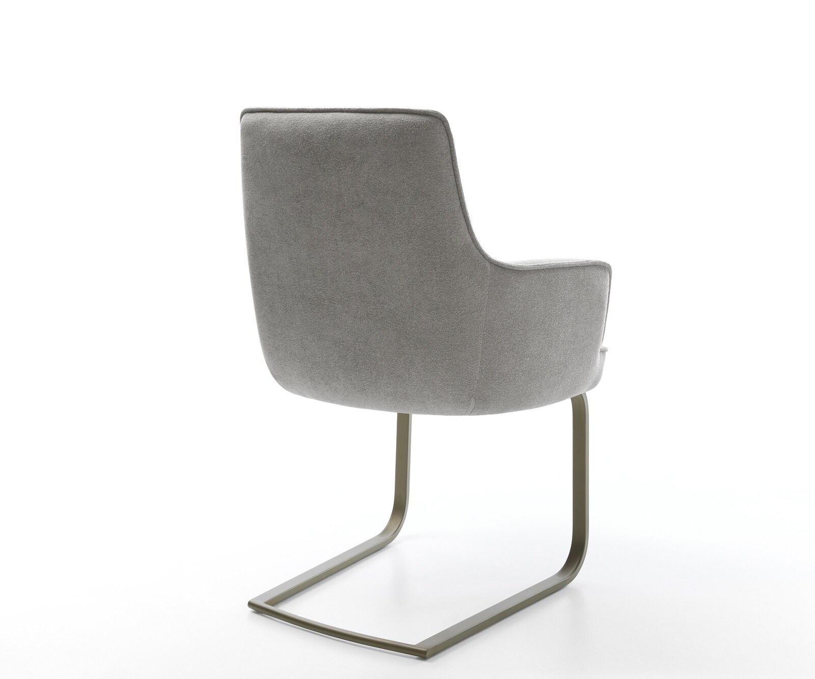 Cantilever Heira-Flex avec accoudoirs tissu structuré doux gris pied cantilever plat aspect titane resorts ensachés 5