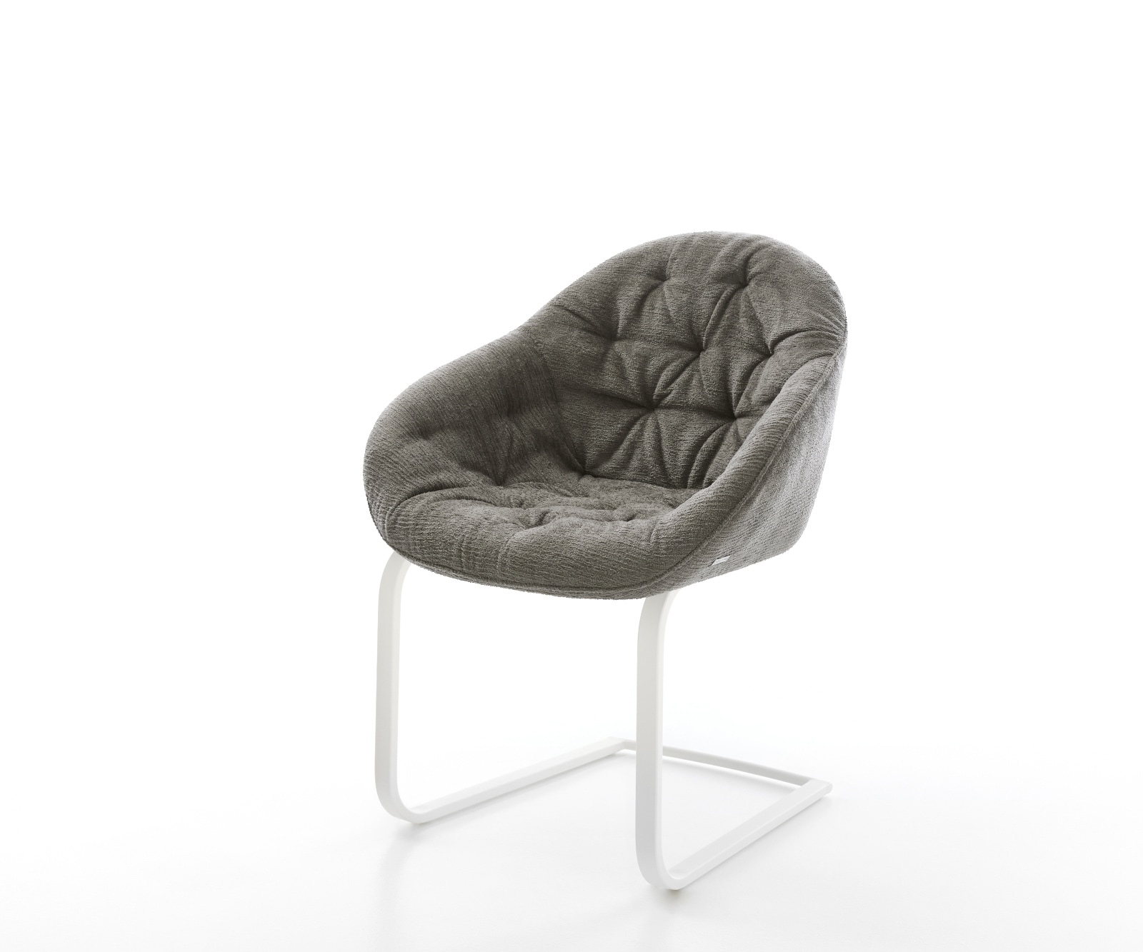 Cantilever Gaio-Flex bouclé doux couleur boue pied cantilever plat blanc 1