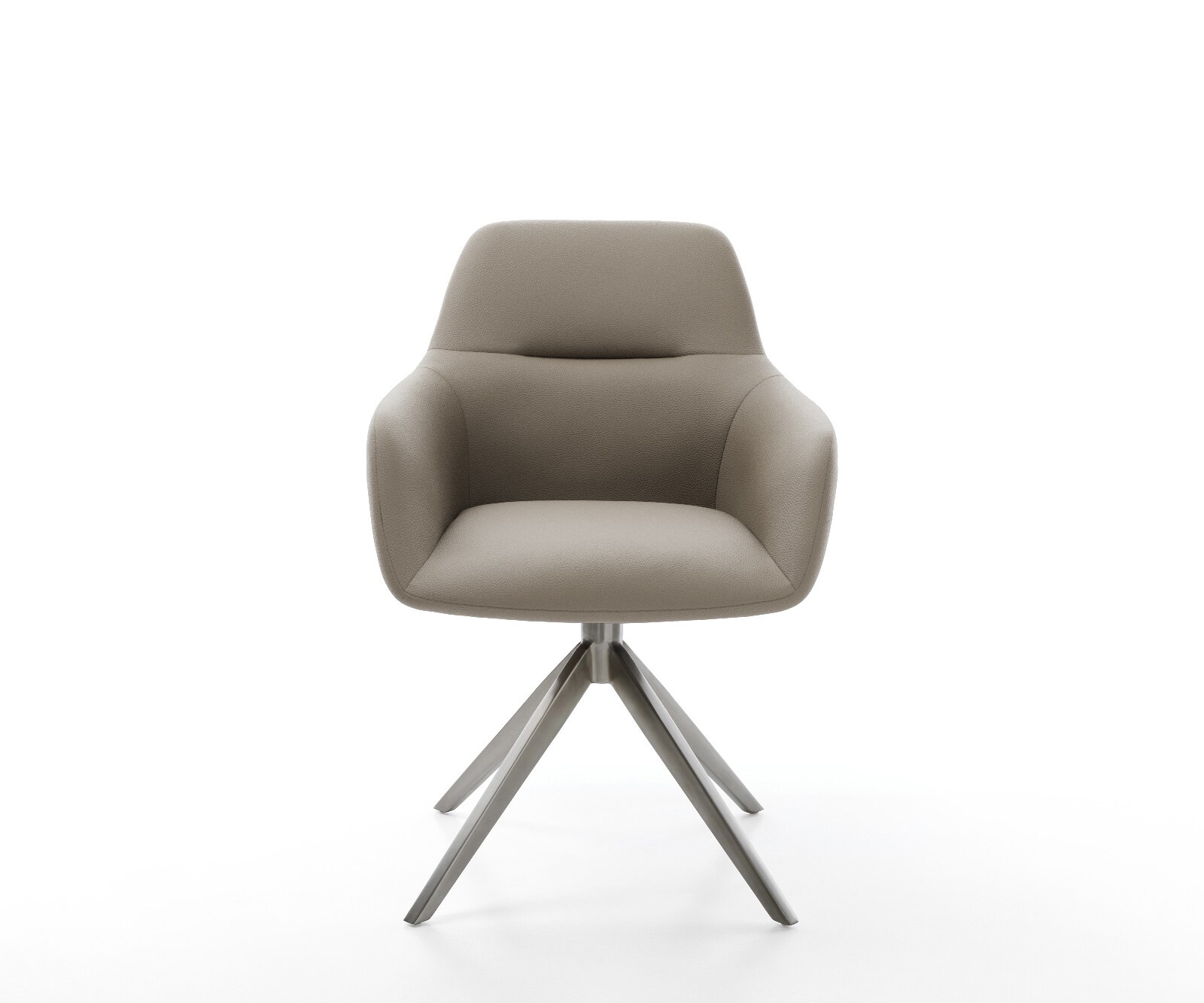 Chaise-pivotante Pejo-Flex cuir de vache couleur boue pied croisé large grafiete pivotement sur 360° fonction bascule ressorts ensachés 2