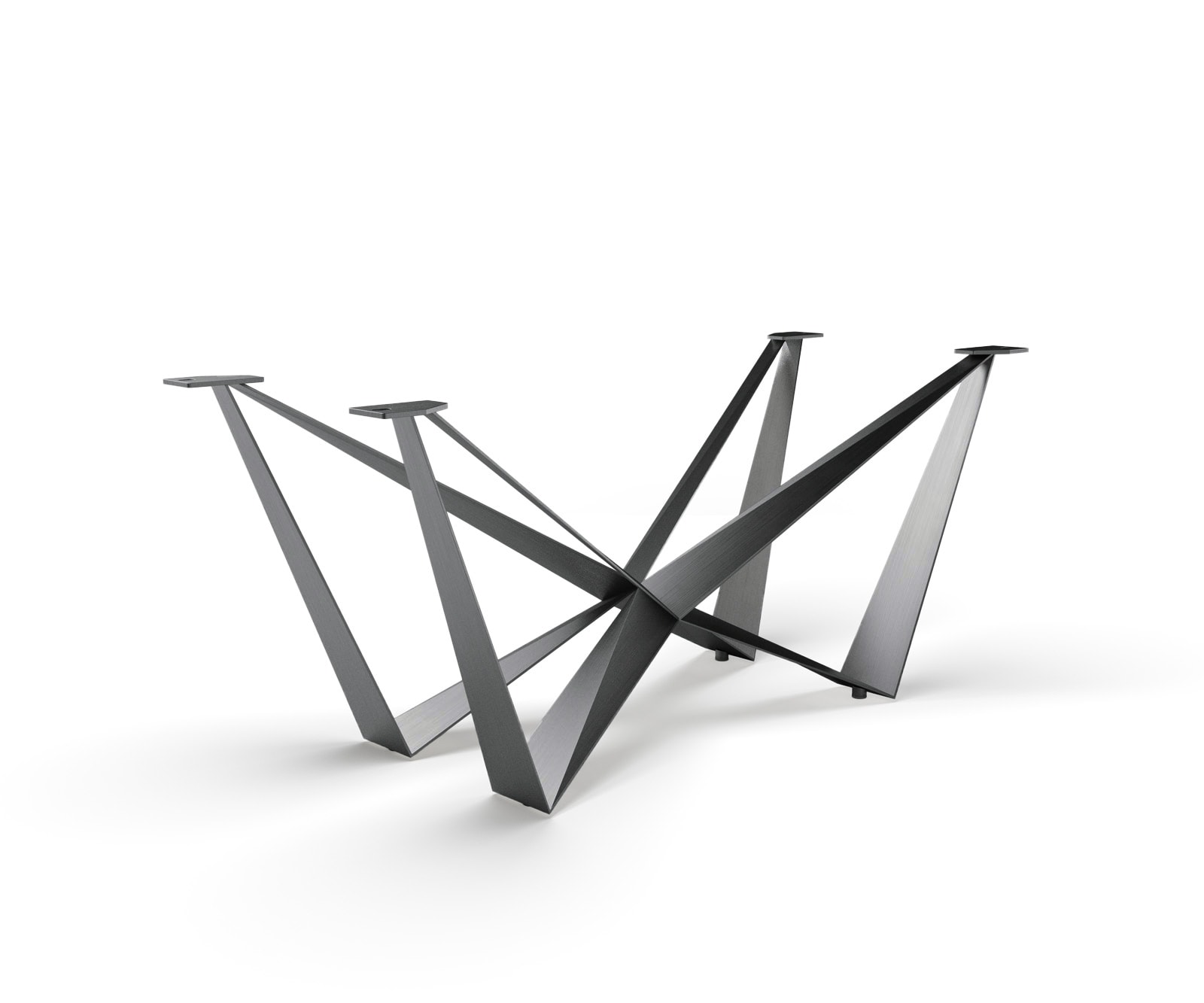 Piètement-de-table Spider en acier inoxydable graphite pour plateaux de table à partir de 200 cm